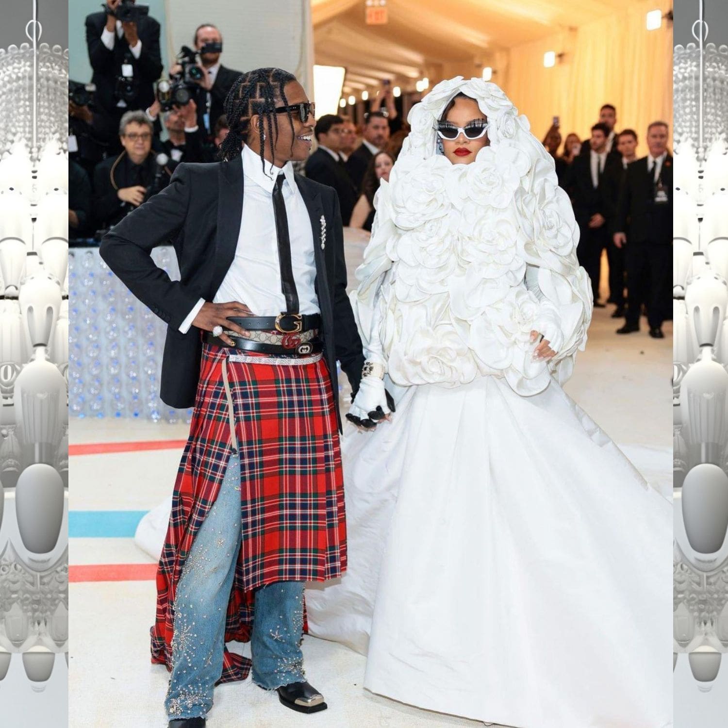 Rihanna con Valentino y Asap Rocky con Gucci en la Met Gala 2023 1