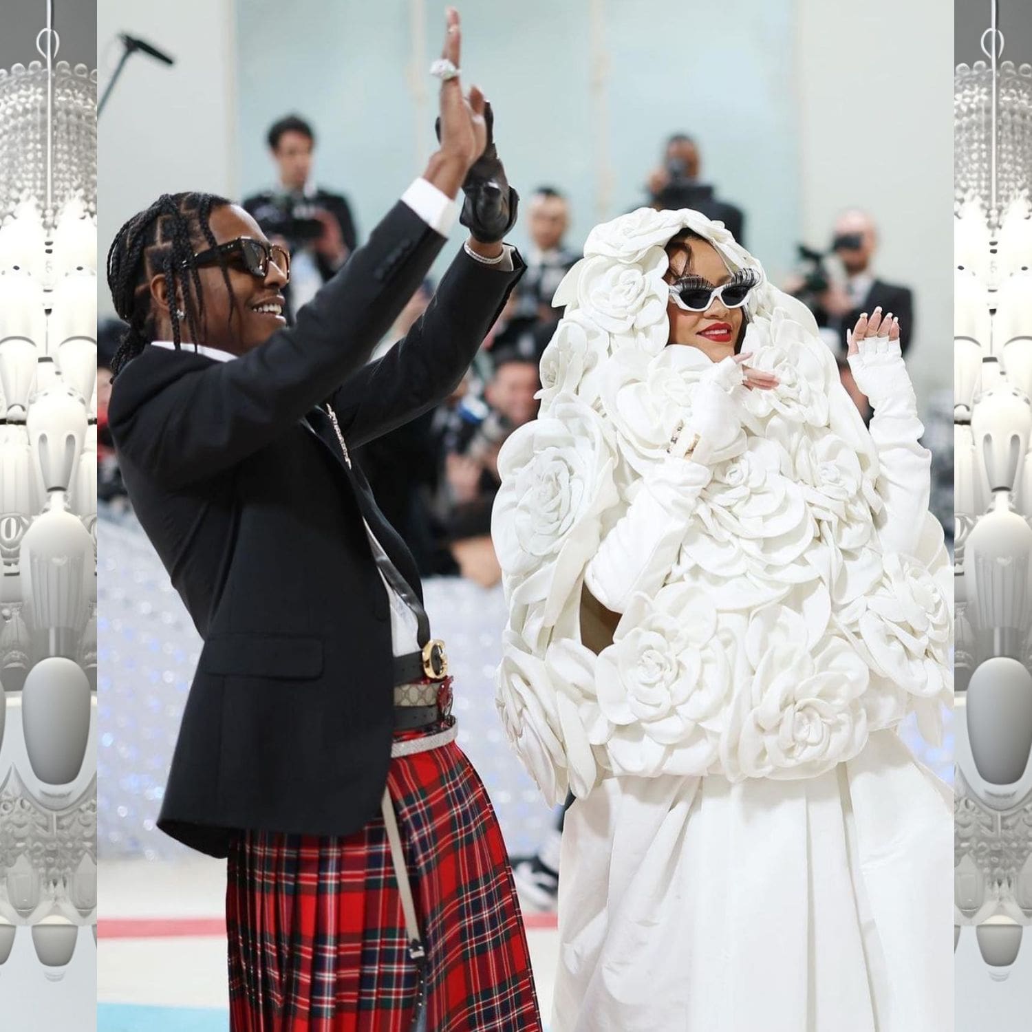 Rihanna con Valentino y Asap Rocky con Gucci en la Met Gala 2023 3