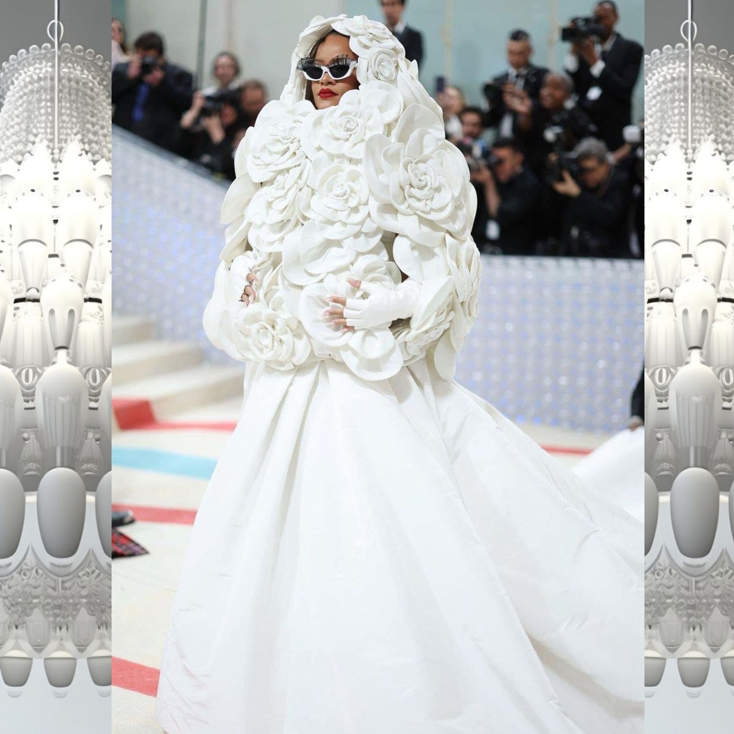 Rihanna vestida de Valentino en la Met Gala 2023 3