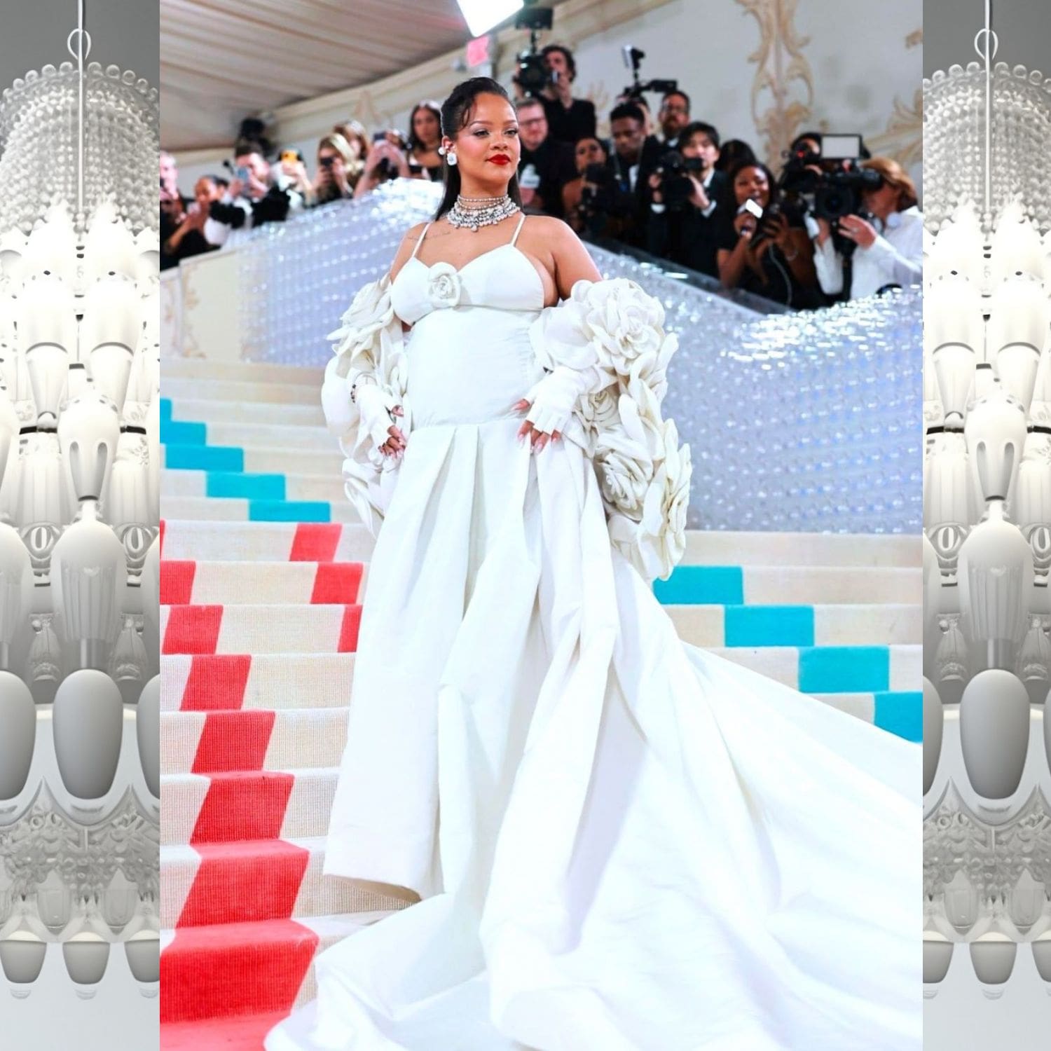 Rihanna vestida de Valentino en la Met Gala 2023 4