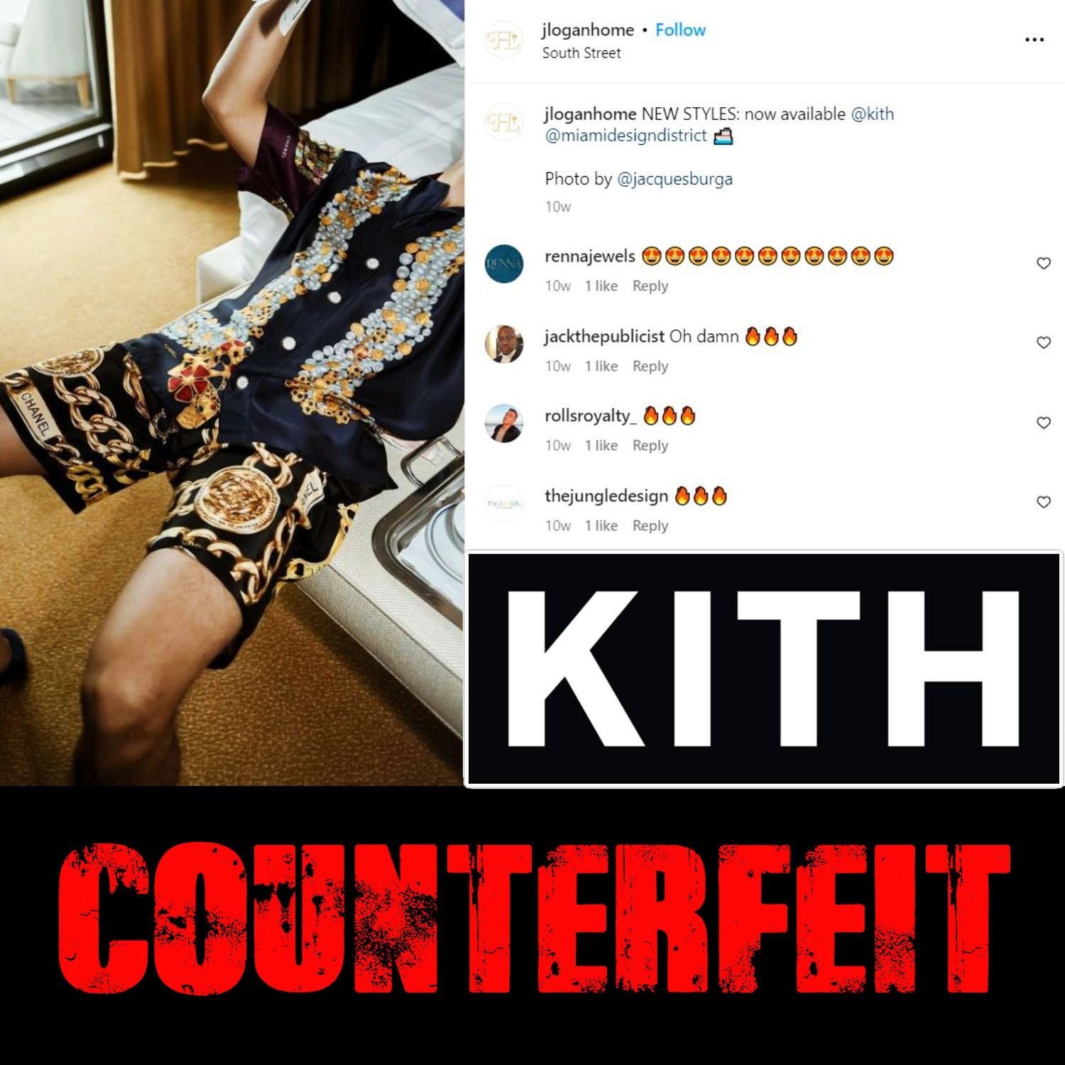 11 Fälschung in KITH von J Logan Home Logan Horne CHANEL Fake