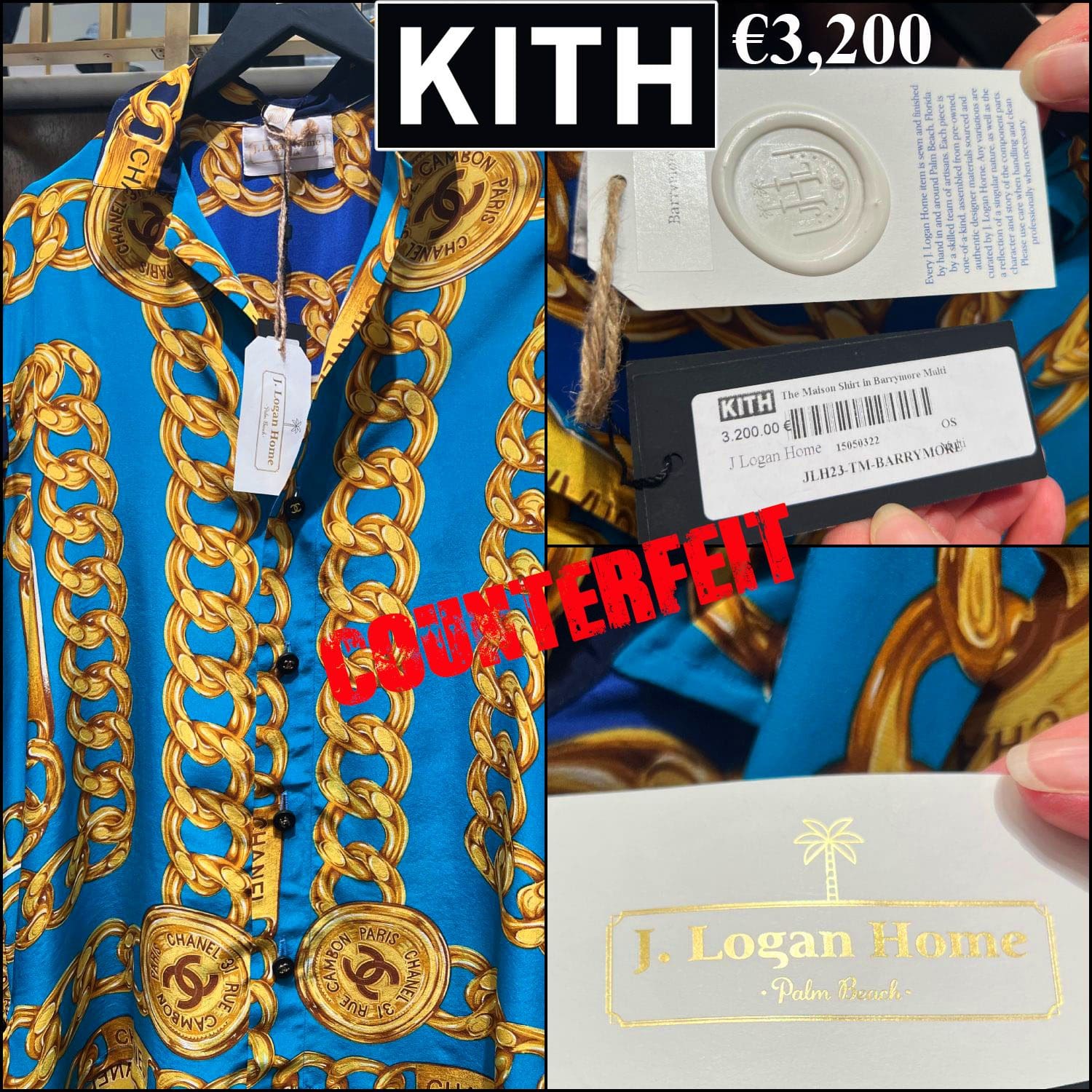 22 Fälschung in KITH by J Logan Home Logan Horne gefälschtes Hemd CHANEL