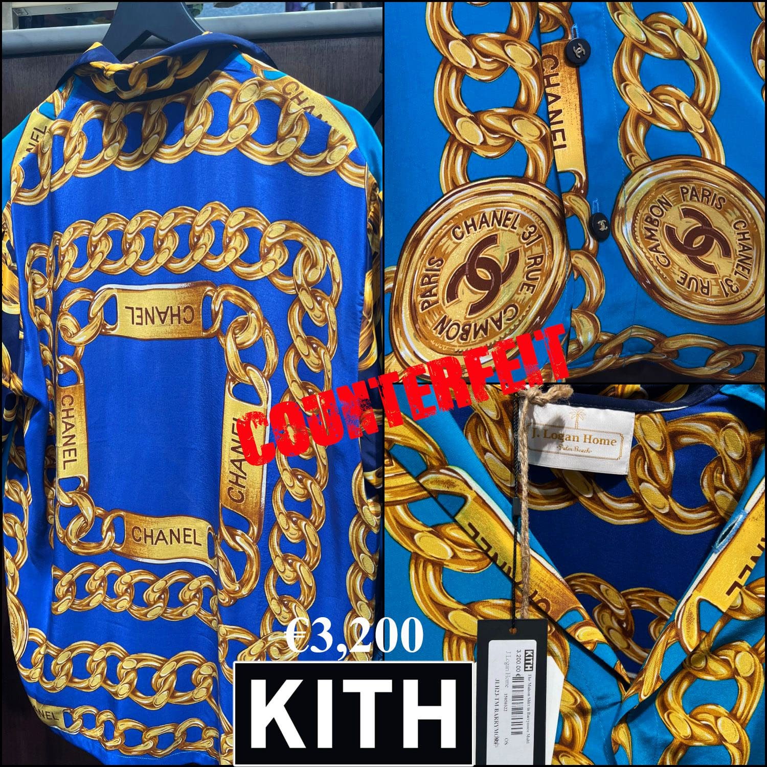 23 Fälschung in KITH by J Logan Home Logan Horne gefälschtes Hemd CHANEL