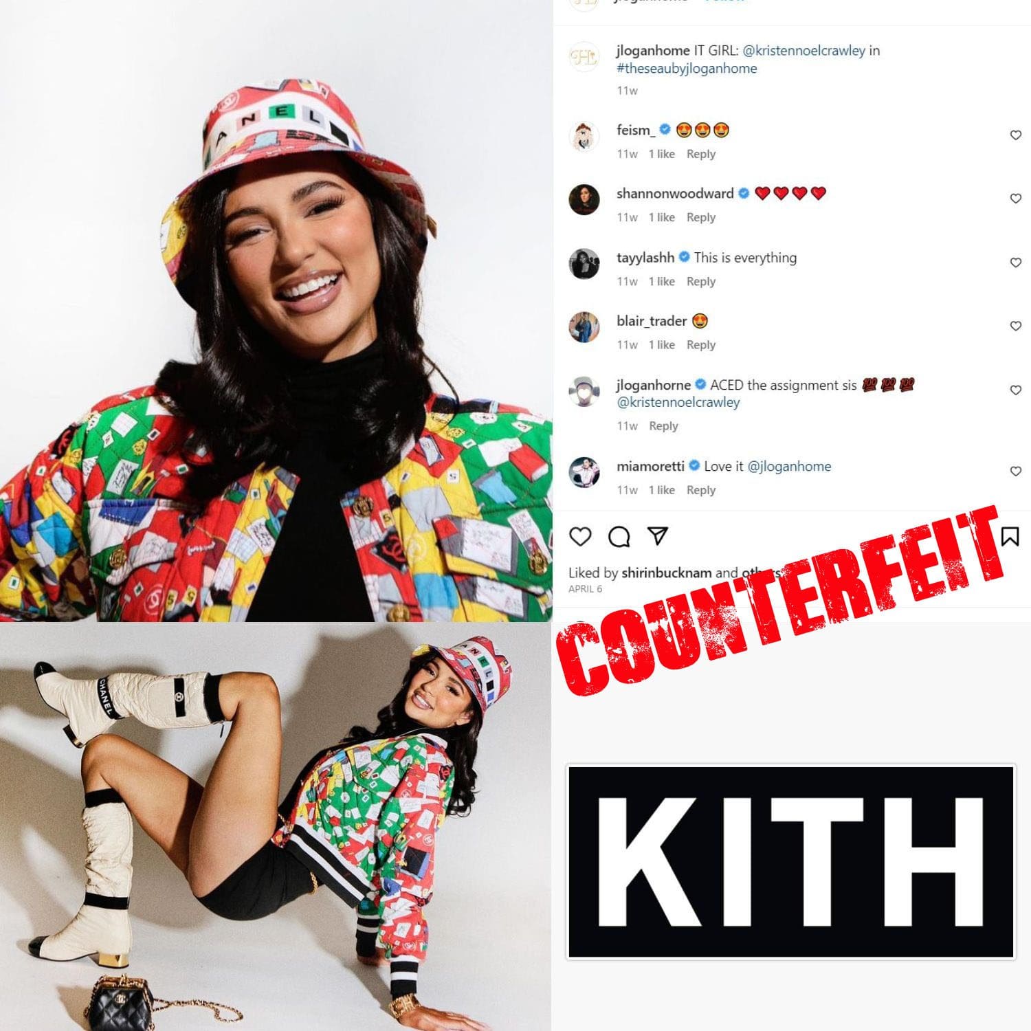 25 Influencerin Kristen Noel Crawley wirbt für Counterfeit in KITH von J Logan Home Logan Horne CHANEL hat das Meer von jloganhome
