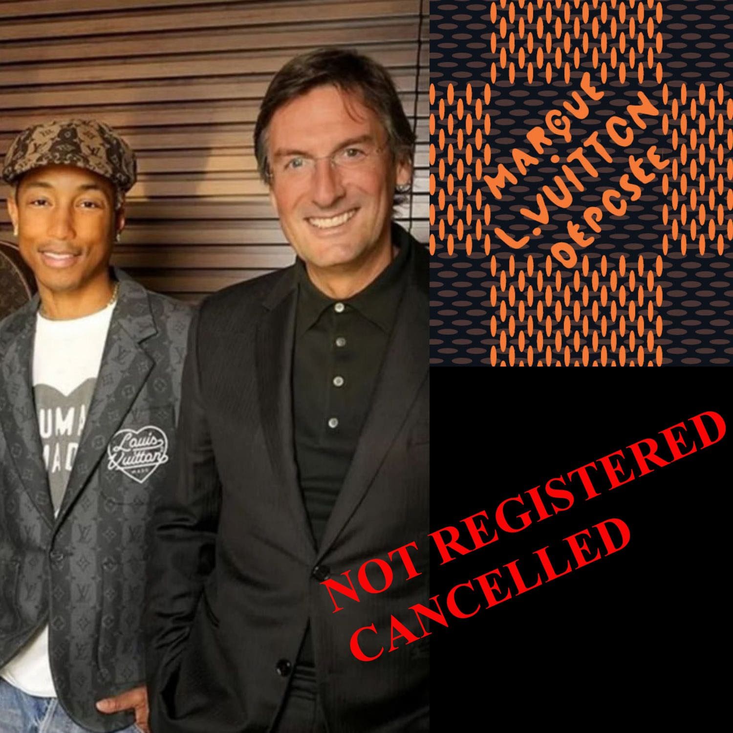 Pietro Beccari, Pharrell Williams Padrão xadrez Louis Vuitton cancelado, não registrado