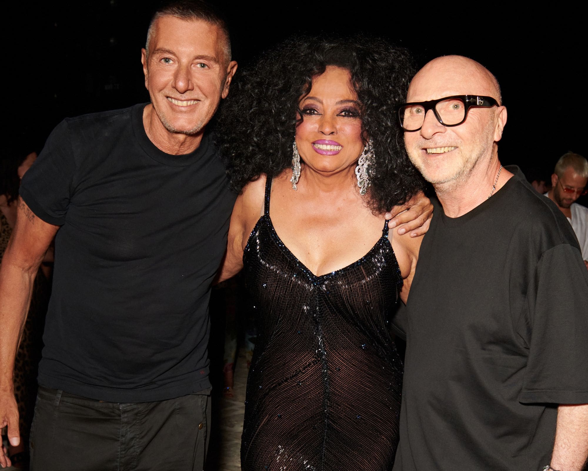 Diana Ross with Domenico Dolce and Stefano Gabbana Alta Moda Puglia Italy 2023 Runway Magazine