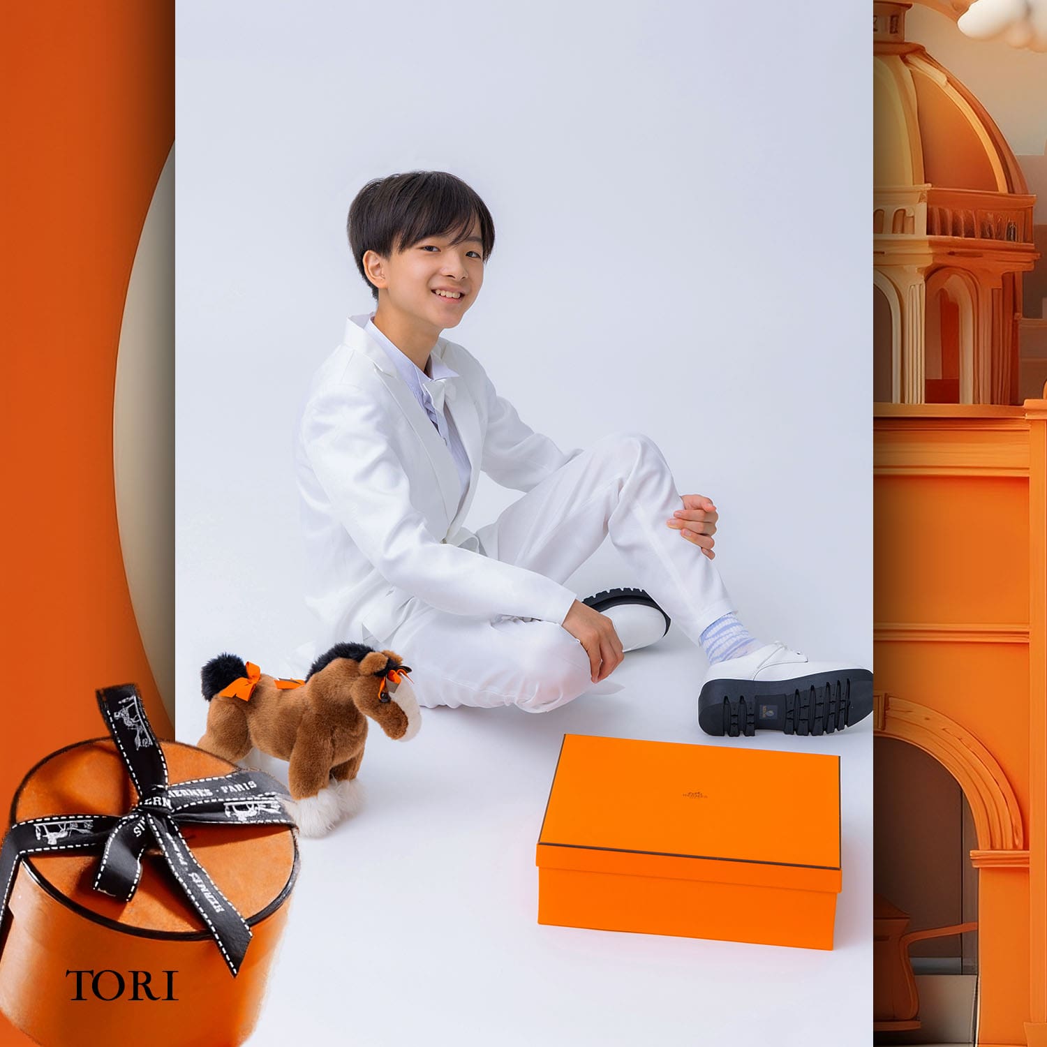 009 Enfants Tokei sur Runway Audition pour les enfants du magazine World 2023 Hermès