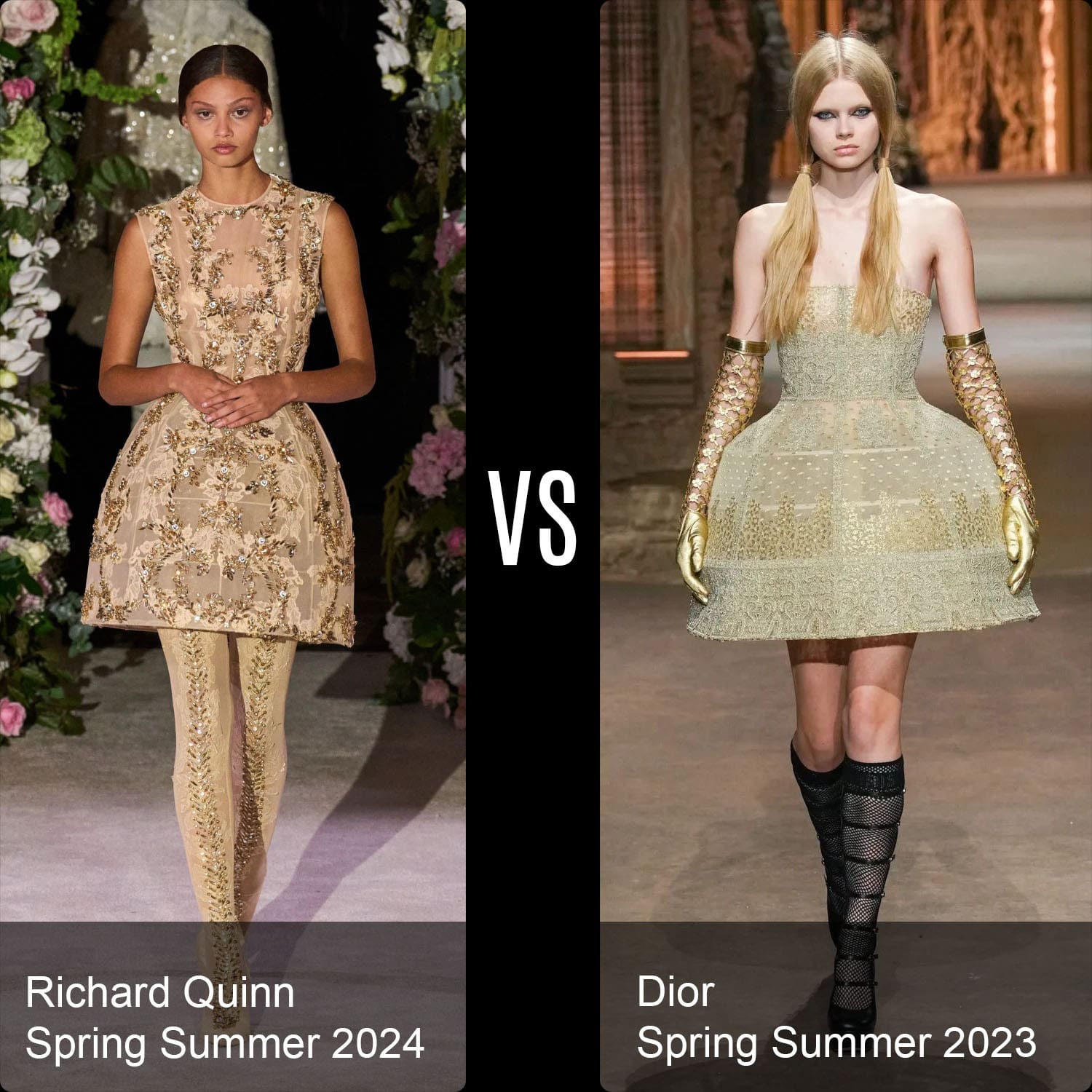 1 Richard Quinn Spring Summer 2024 vs Dior Spring Summer 2023