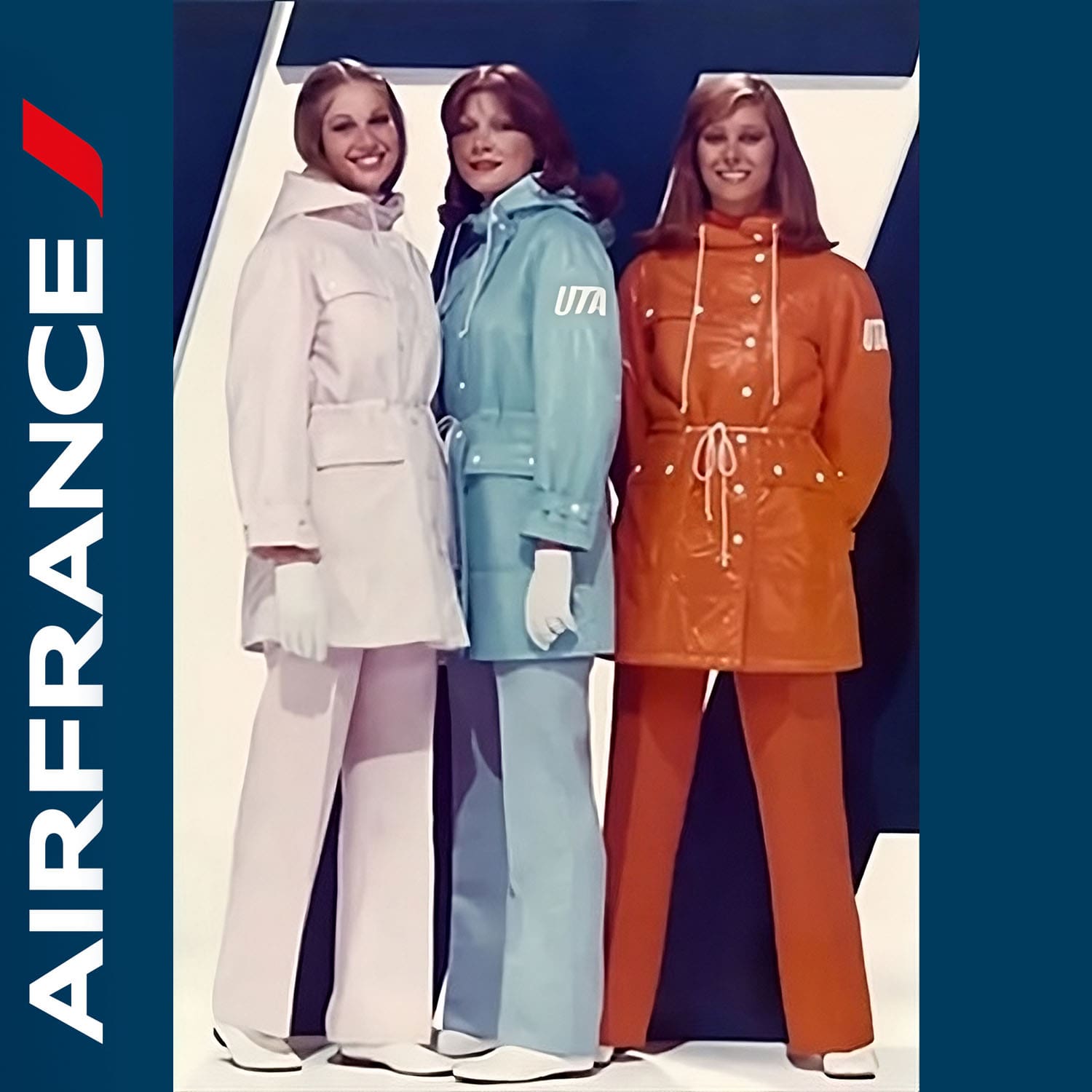 法航 1970 年制服，Courreges 设计
