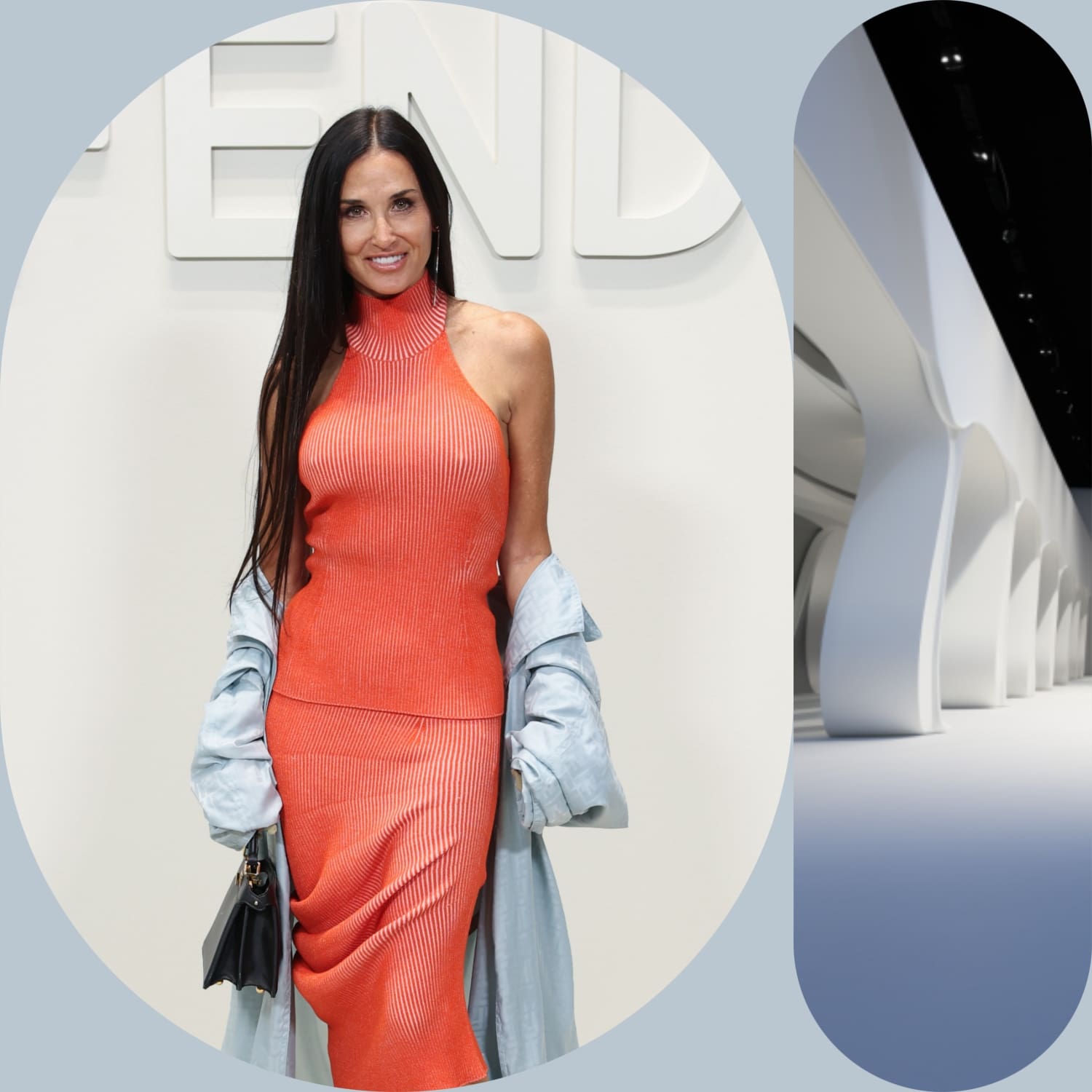Demi Moore bei Fendi Frühling Sommer 2024 Runway Magazin
