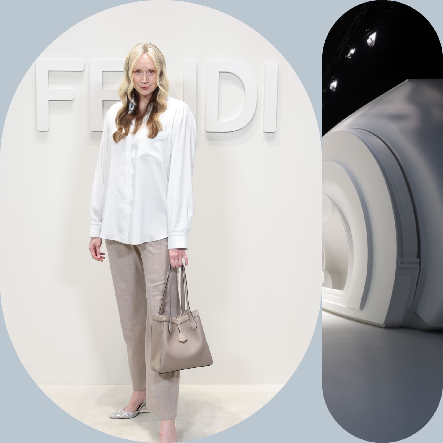 Gwendoline Christie bei Fendi Frühling Sommer 2024 Runway Magazin