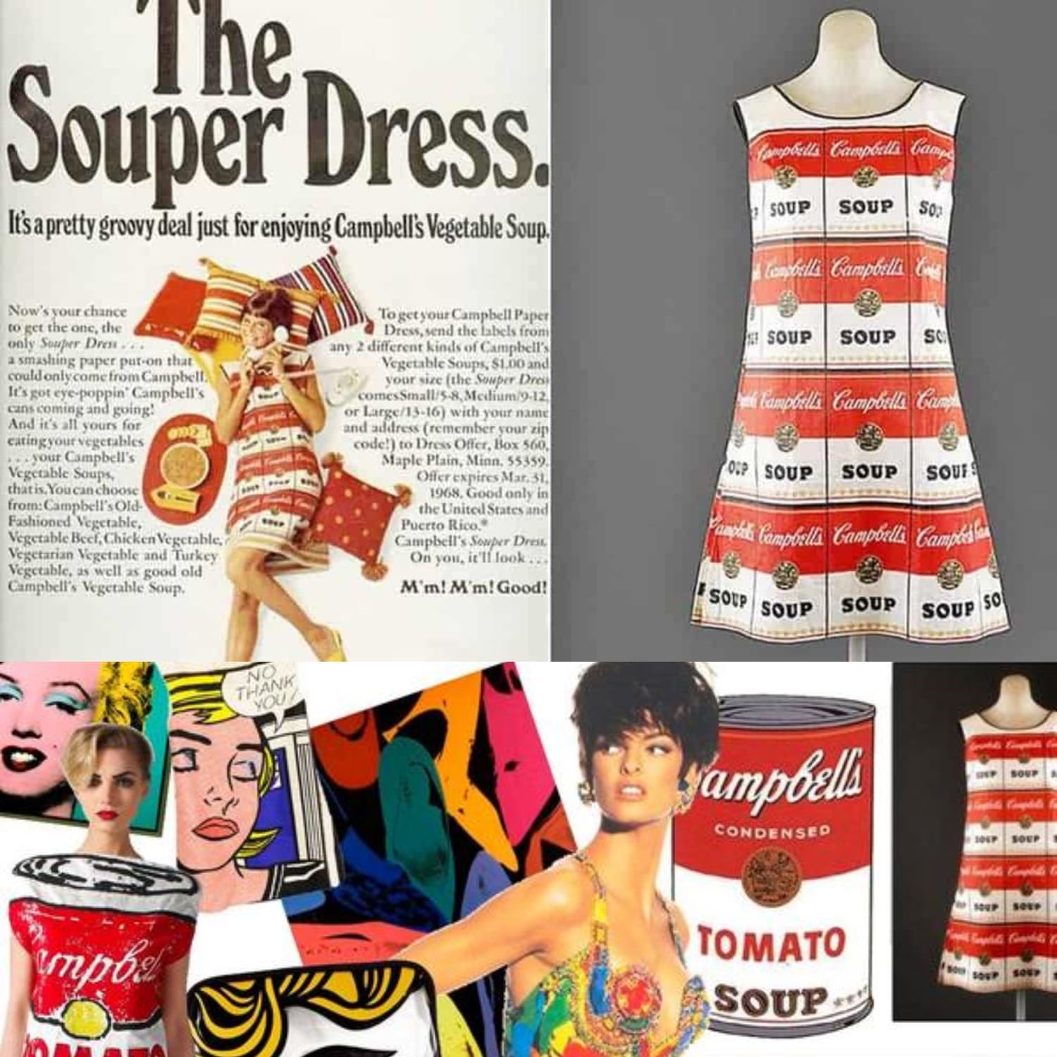 El espectáculo de moda y arte pop de Andy Warhol The Souper Dress