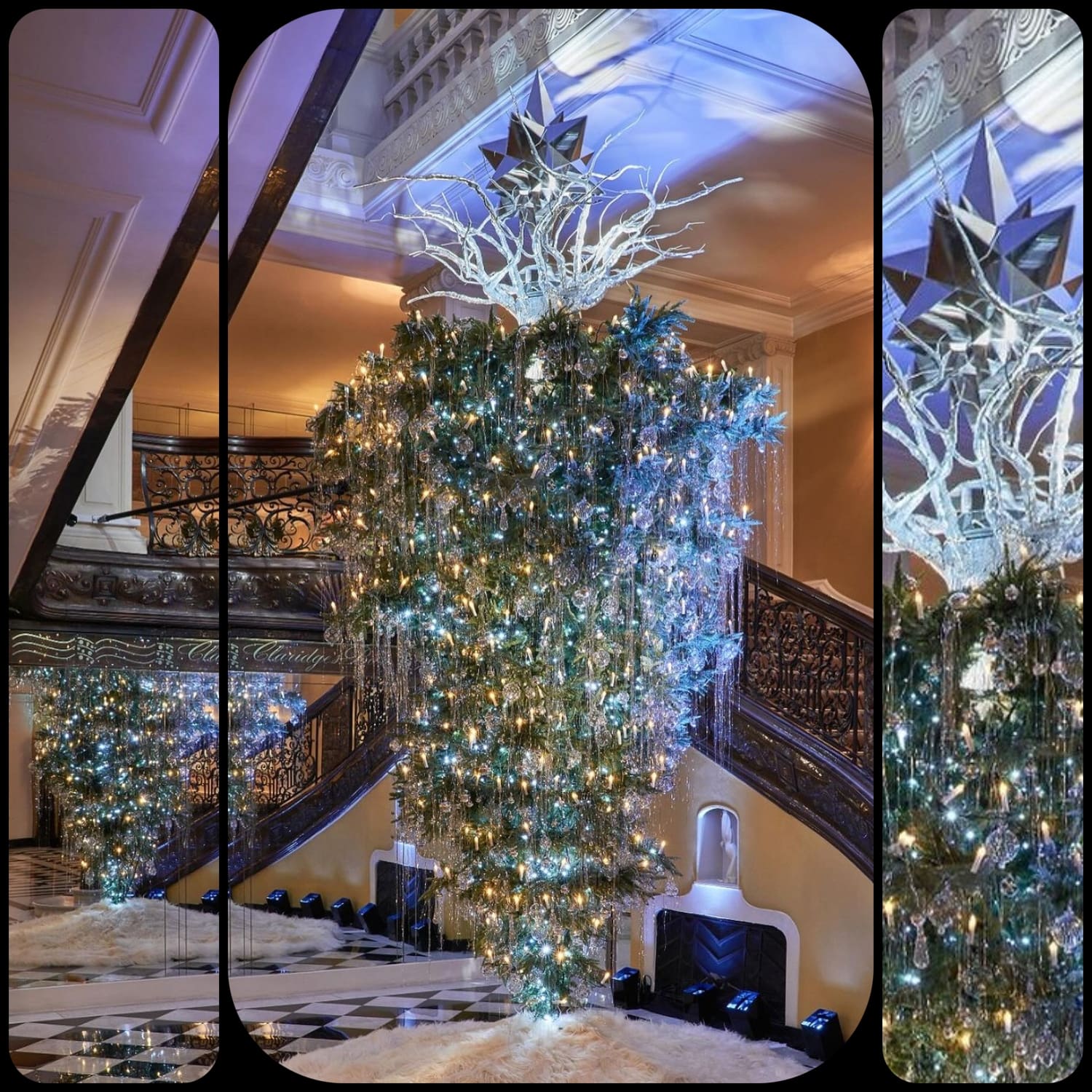 8 クラリッジのクリスマスツリー 2023 カール・ラガーフェルドの逆さまツリー