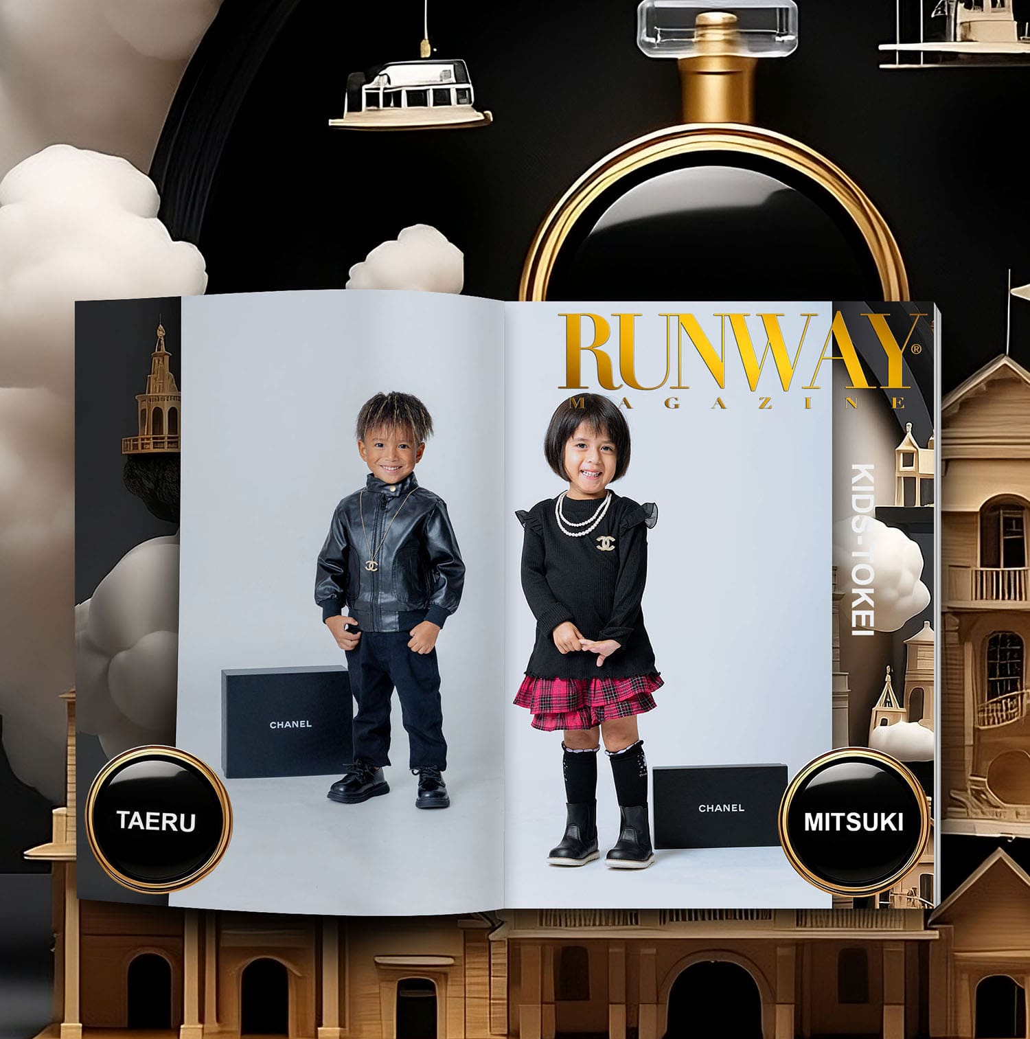 4 Cover Kids Tokei on Runway Magazine World Kids Audition 2023 Chanel