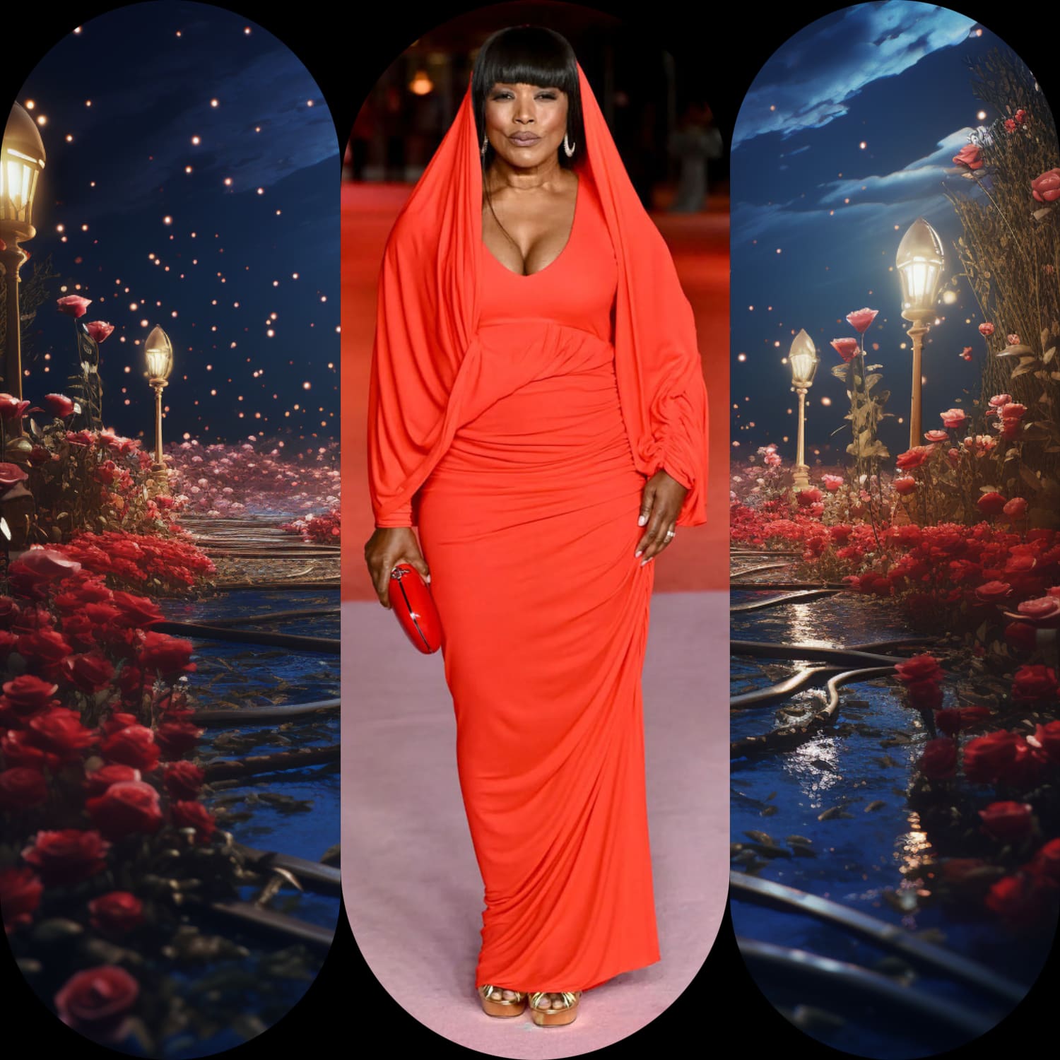 安吉拉·巴塞特 (Angela Bassett) 身着 Schiaparelli 礼服出席 2023 学院博物馆盛会