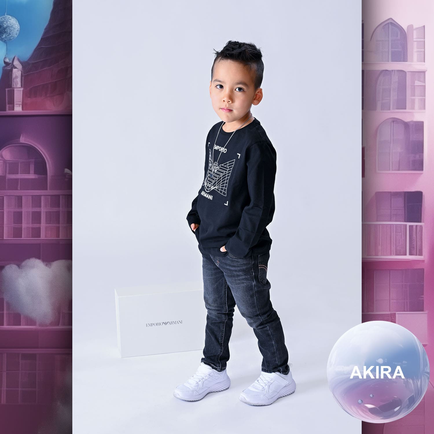 007 Enfants Tokei sur Runway Audition pour les enfants du magazine World 2023 Armani