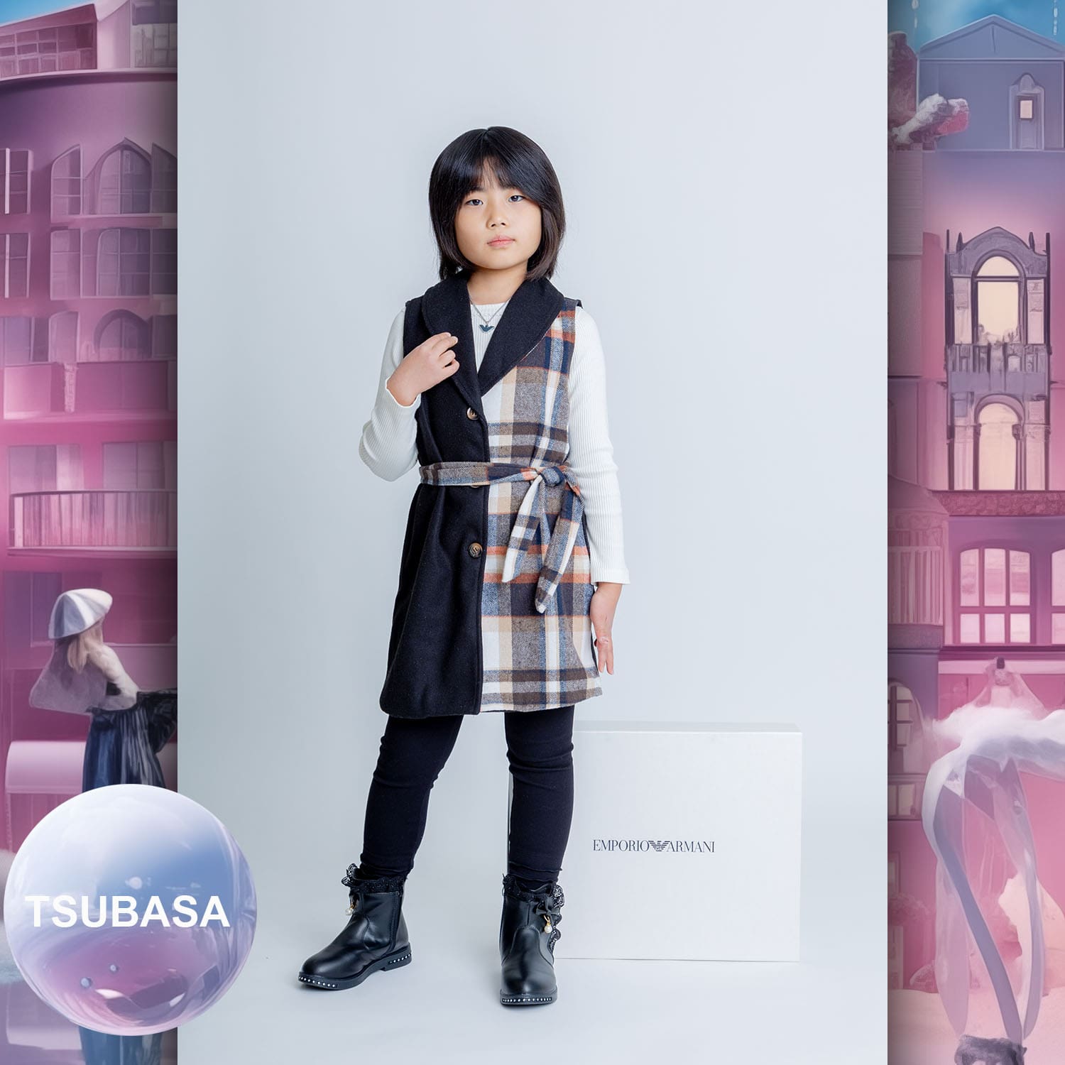 032 Enfants Tokei sur Runway Audition pour les enfants du magazine World 2023 Armani