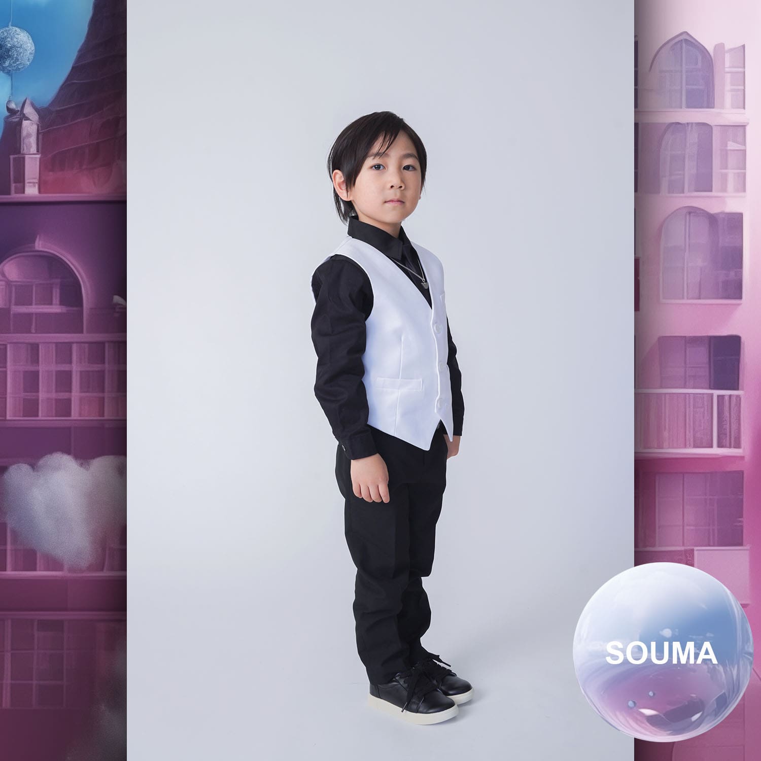 033 Enfants Tokei sur Runway Audition pour les enfants du magazine World 2023 Armani