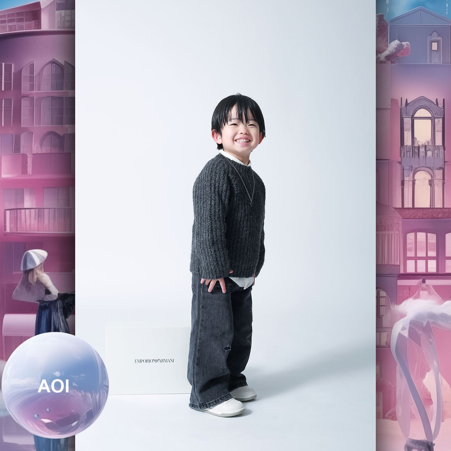 034 Enfants Tokei sur Runway Audition pour les enfants du magazine World 2023 Armani