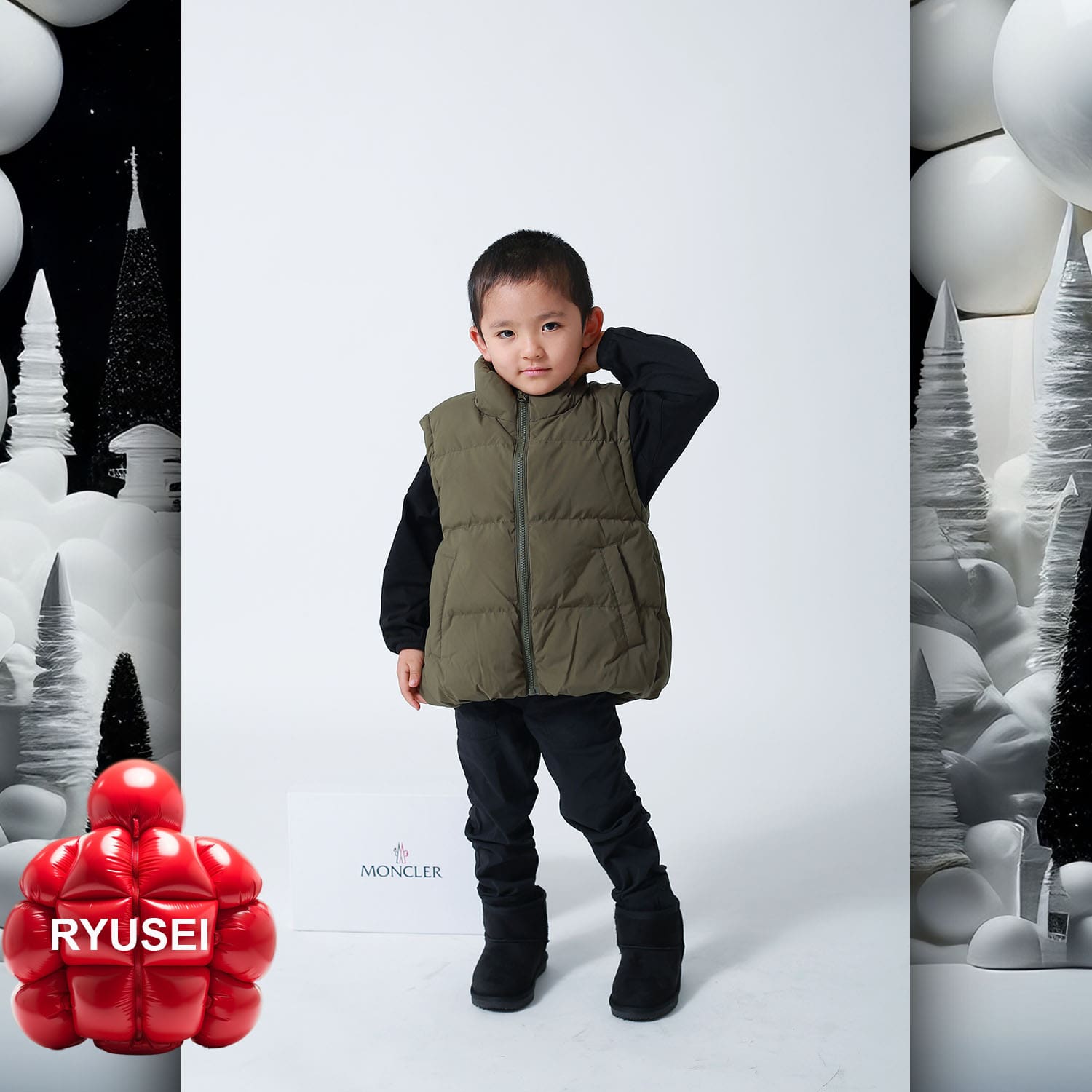 047 Kids Tokei on Runway Magazine World Kids Audition 2023 Moncler