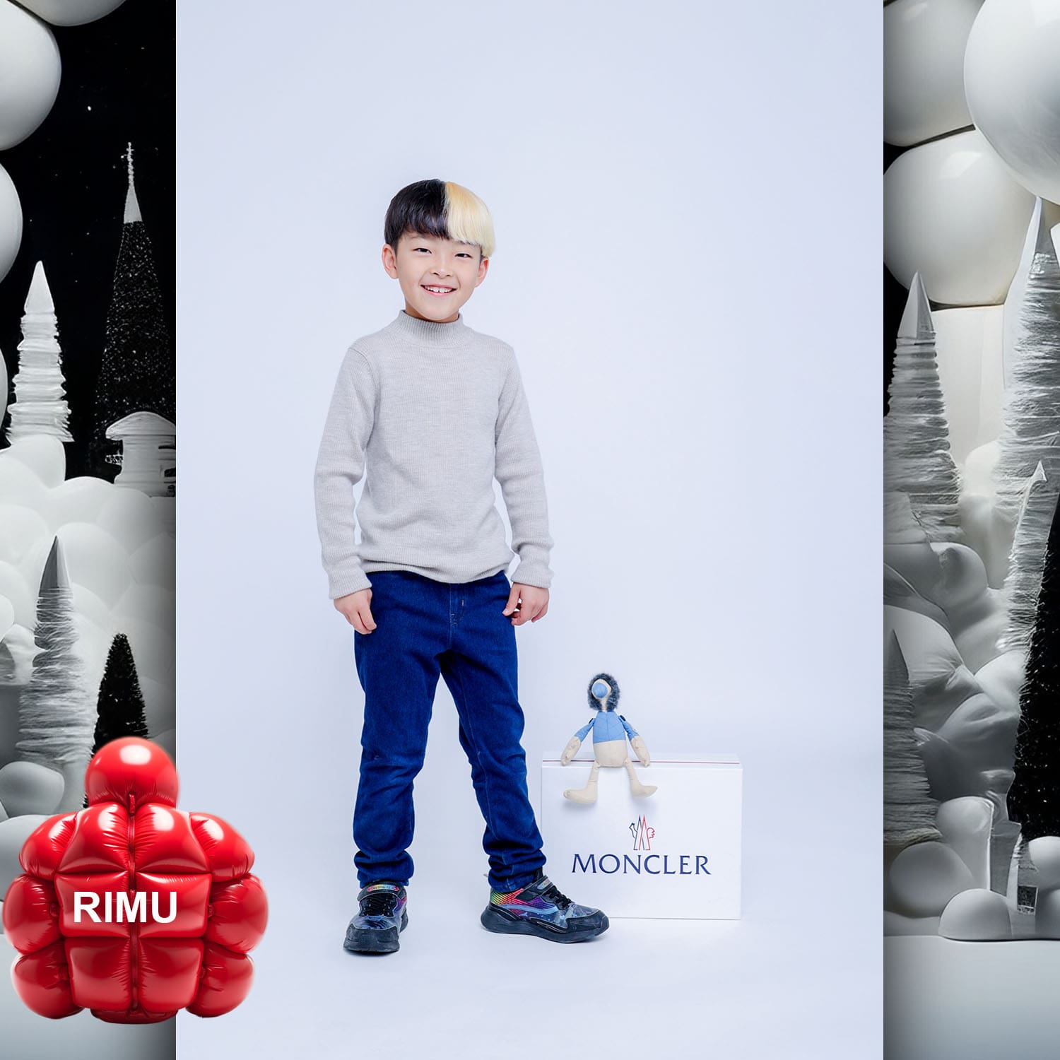 056 Kids Tokei on Runway Magazine World Kids Audition 2023 Moncler
