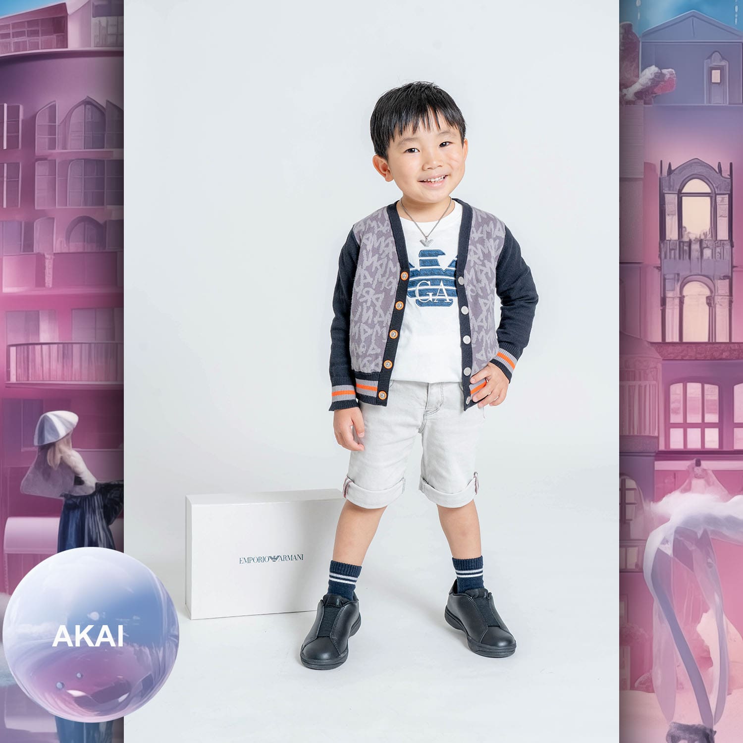 062 Enfants Tokei sur Runway Audition pour les enfants du magazine World 2023 Armani