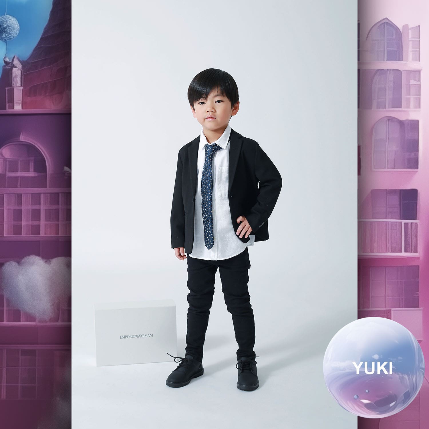 069 Enfants Tokei sur Runway Audition pour les enfants du magazine World 2023 Armani