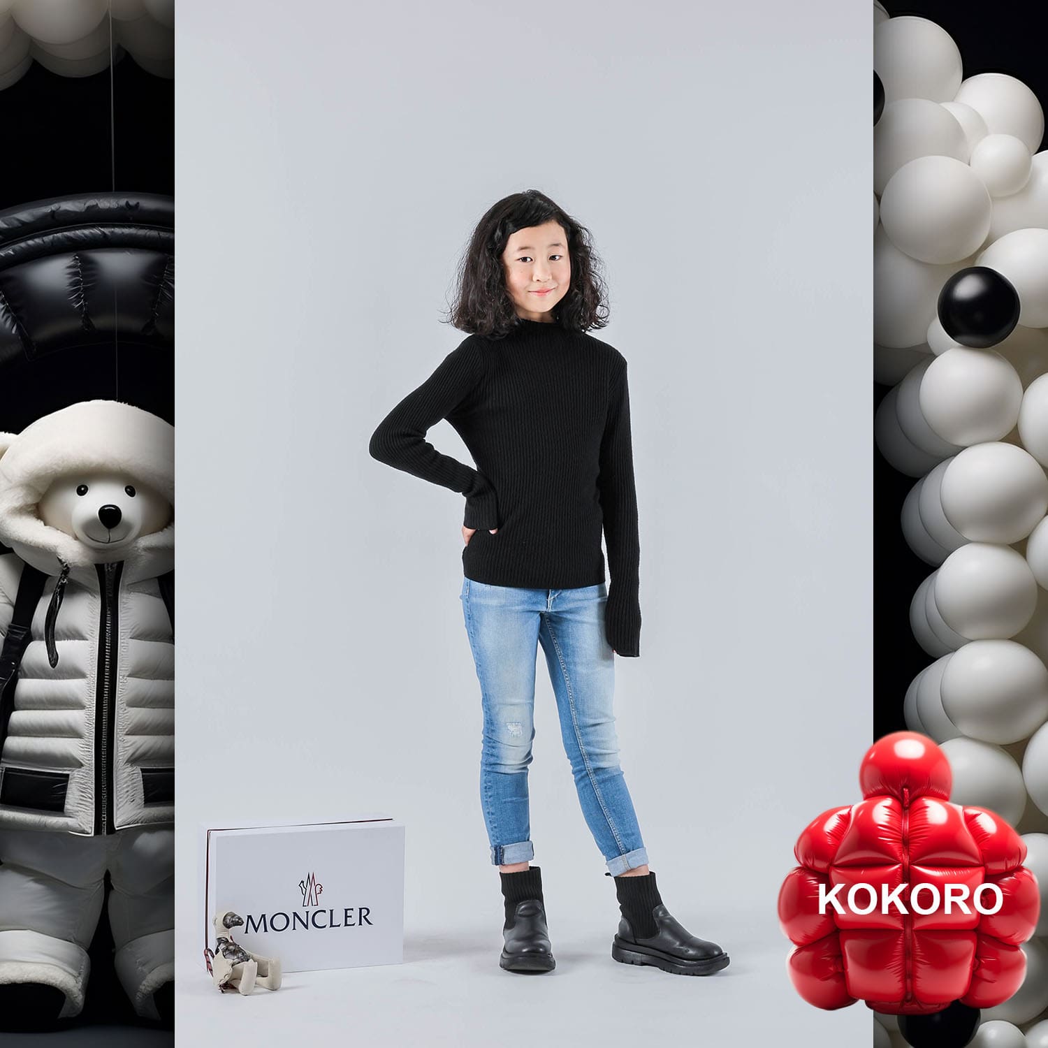 091 Kids Tokei on Runway Magazine World Kids Audition 2023 Moncler