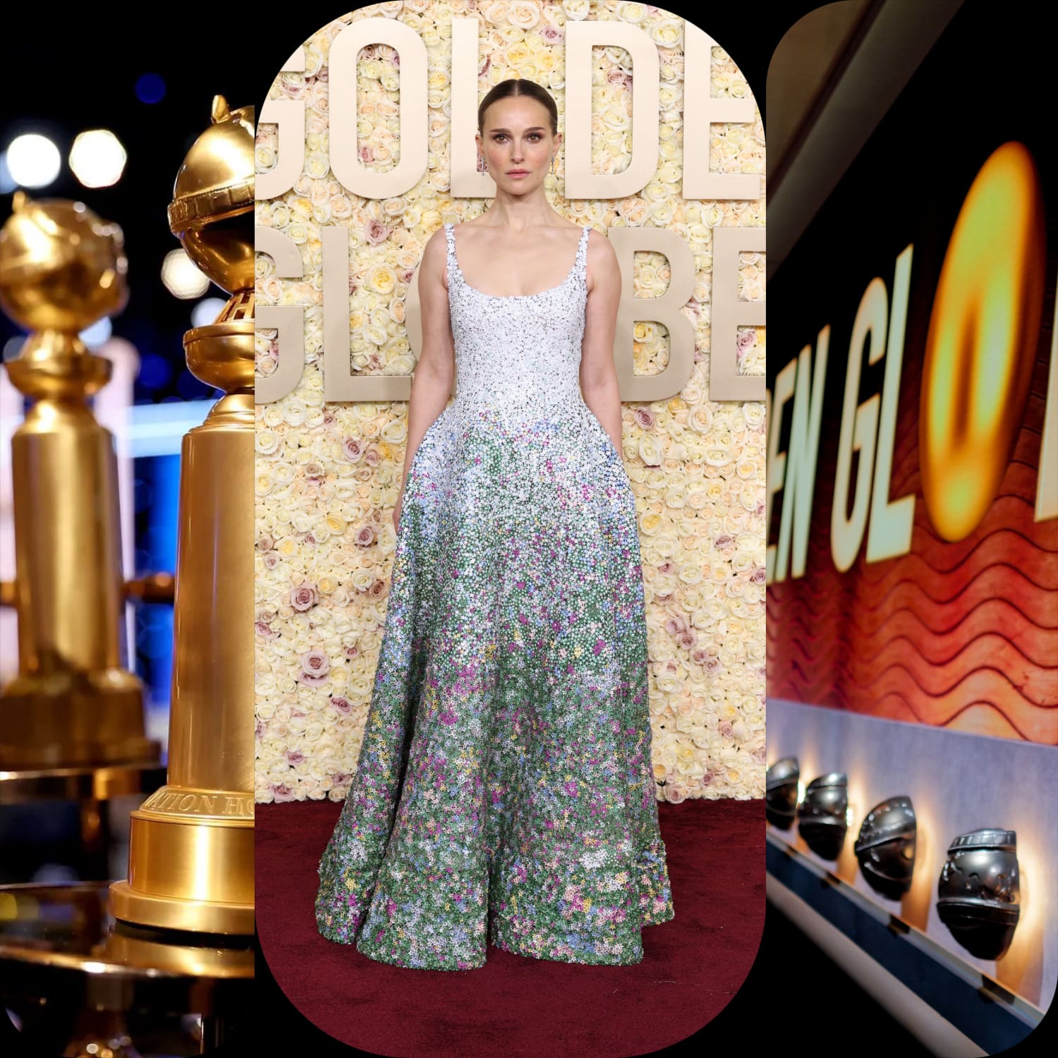 Натали Портман в Dior на церемонии вручения премии «Золотой глобус» 2024