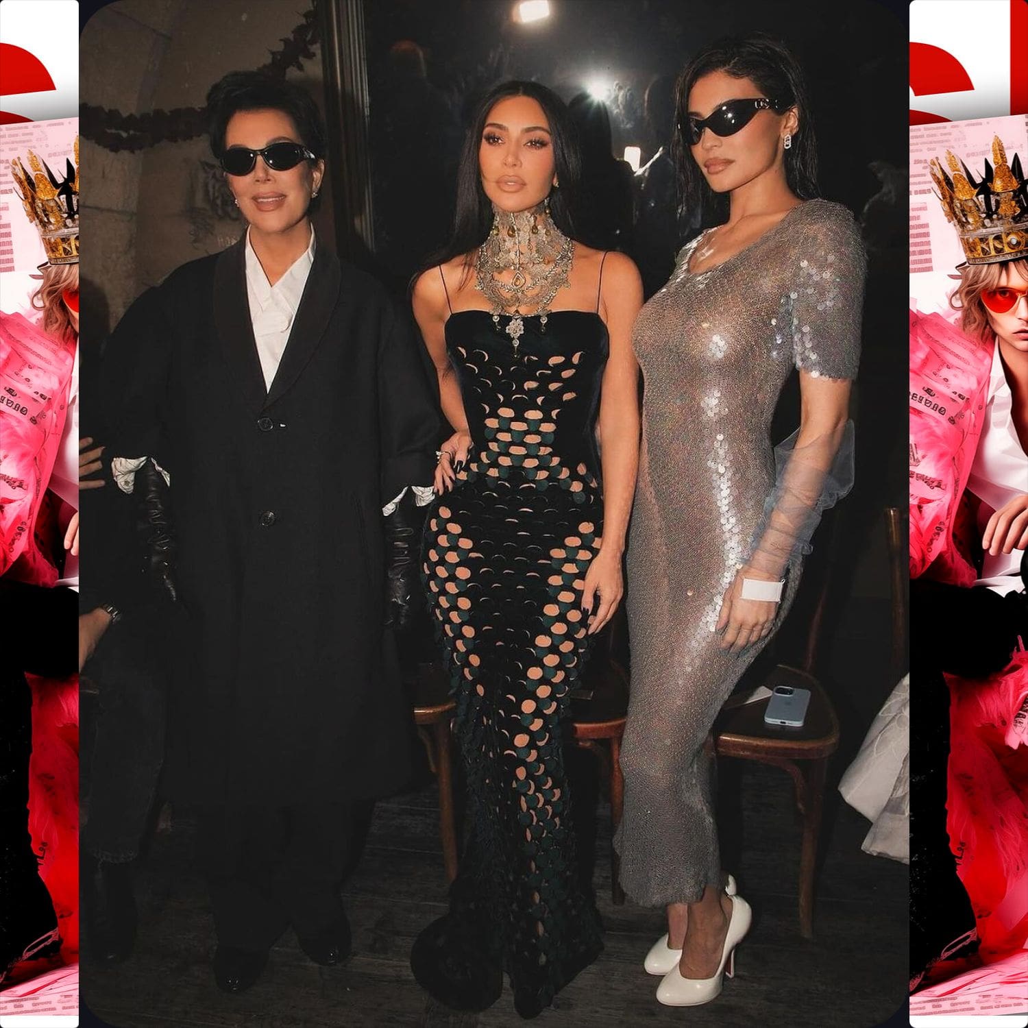 Kris Jenner、Kim Kardashian、Kylie Jenner 在 Maison Margiela 春夏秀上 2024 高级时装 1