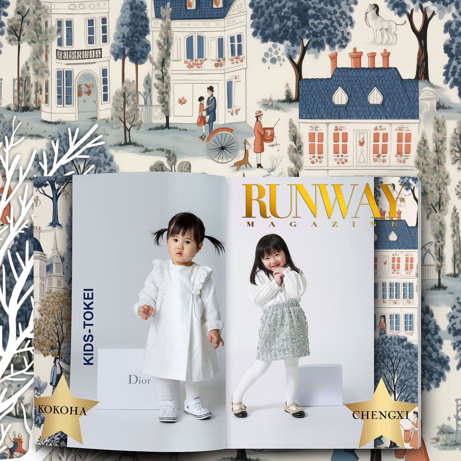 2 KIDS TOKEI on RUNWAY MAGAZINE, World Kids Audition 2024 Vol1, Dior Collection