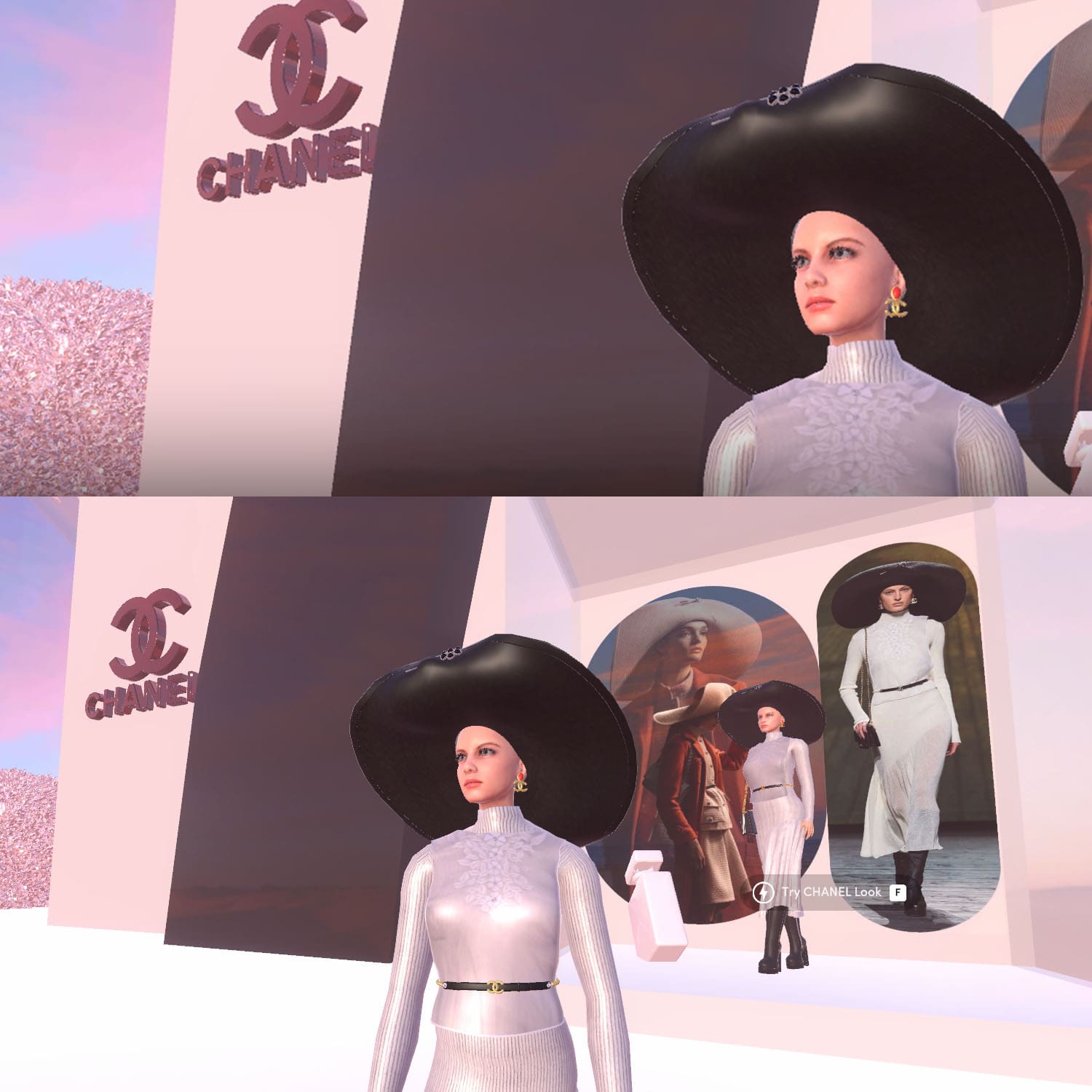 2 Runway Experiência Web3 no outono 2024 Chanel experimente look