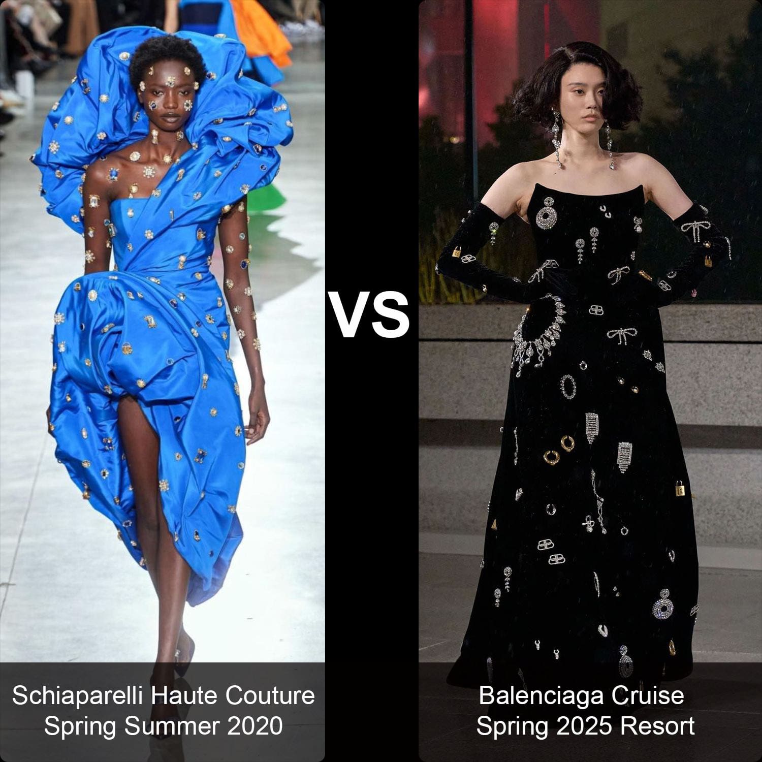 Schiaparelli Printemps Été 2020 contre Balenciaga printemps 2025