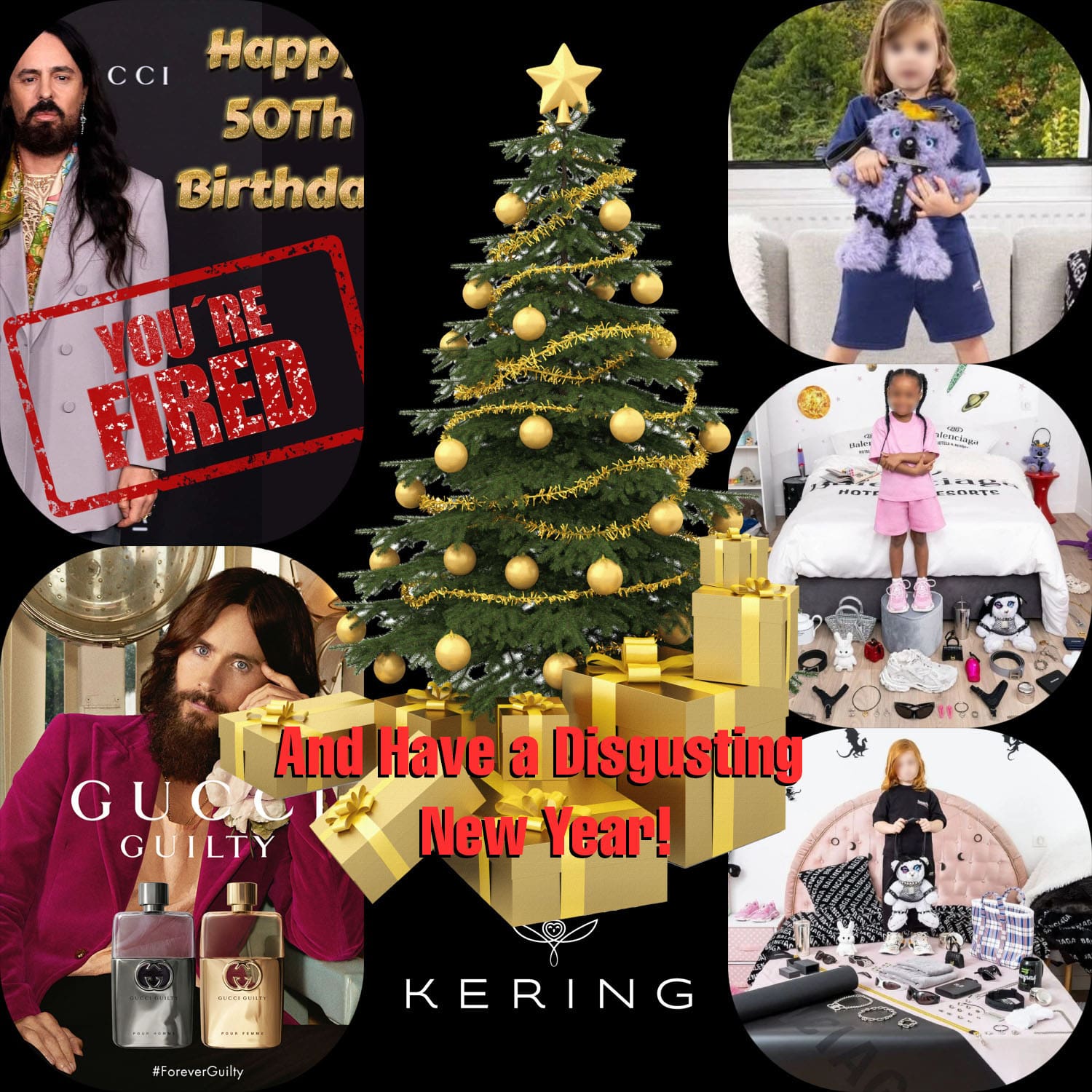 2Kering Gucci Alessandro Michele fired Balenciaga BDSM offensive kids commercials for Christmas 2022