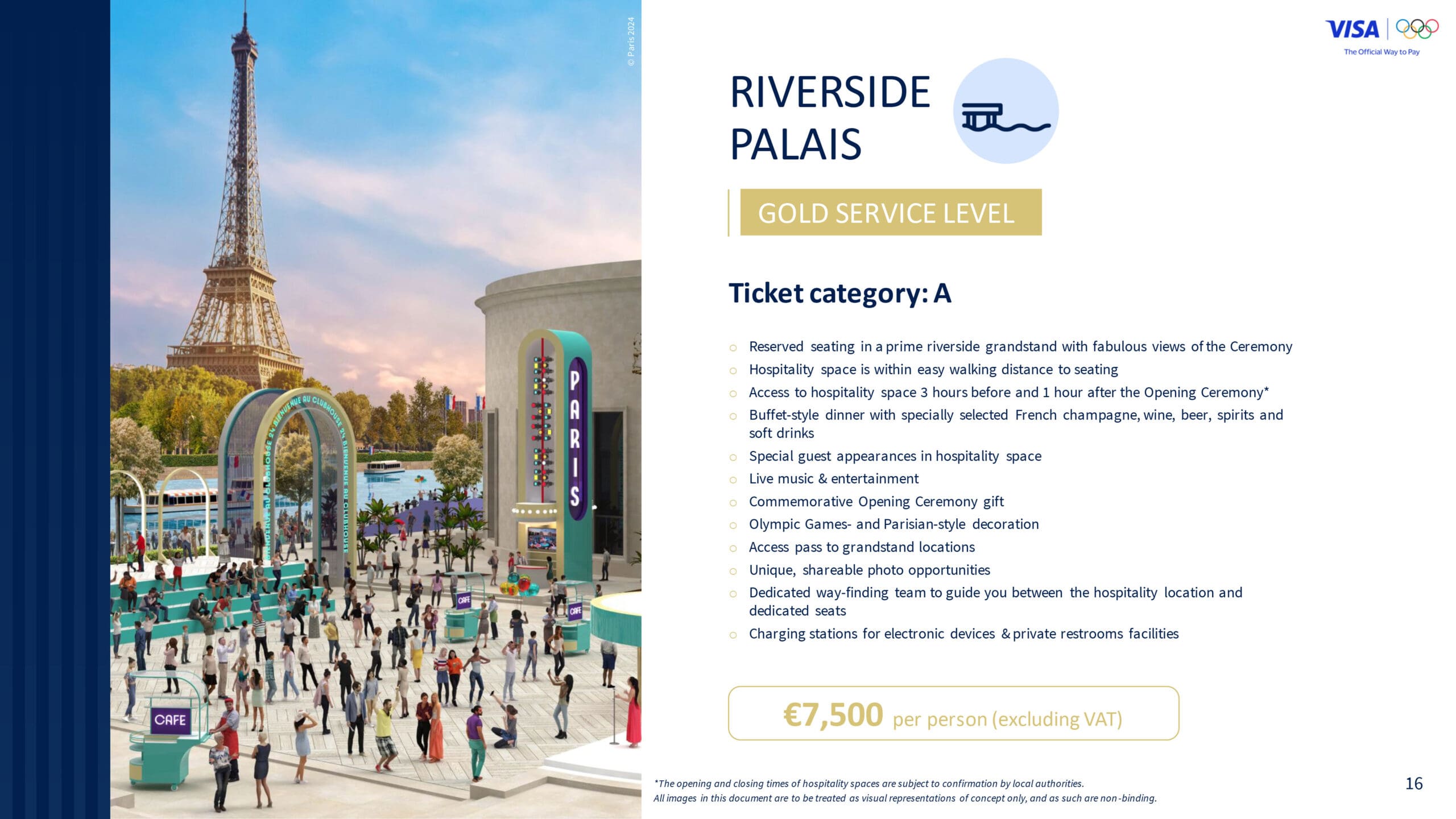 7900 gold level ticket price for Opening Ceremony Olympics 2024 Paris