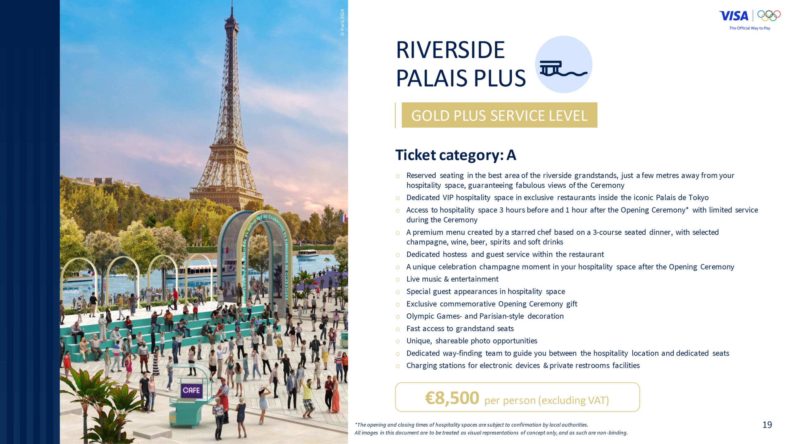 9000 gold plus level ticket price for Opening Ceremony Olympics 2024 Paris