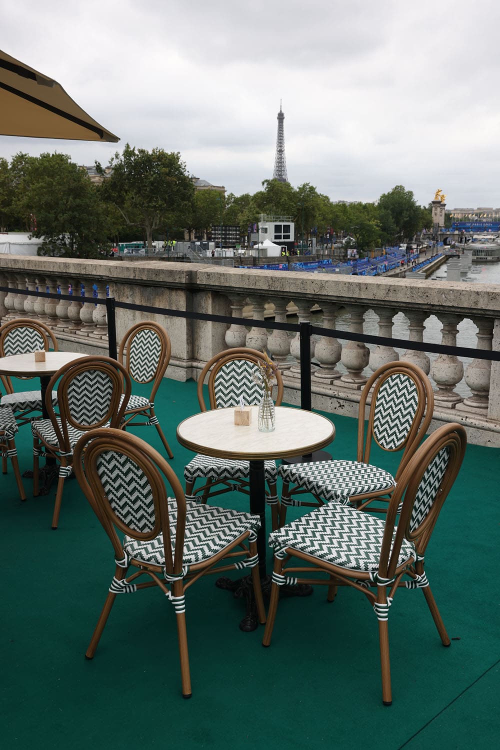 Concorde Bridge LVMH Exclusive Luxury Cafe at Opening ceremony July 26 Olympics