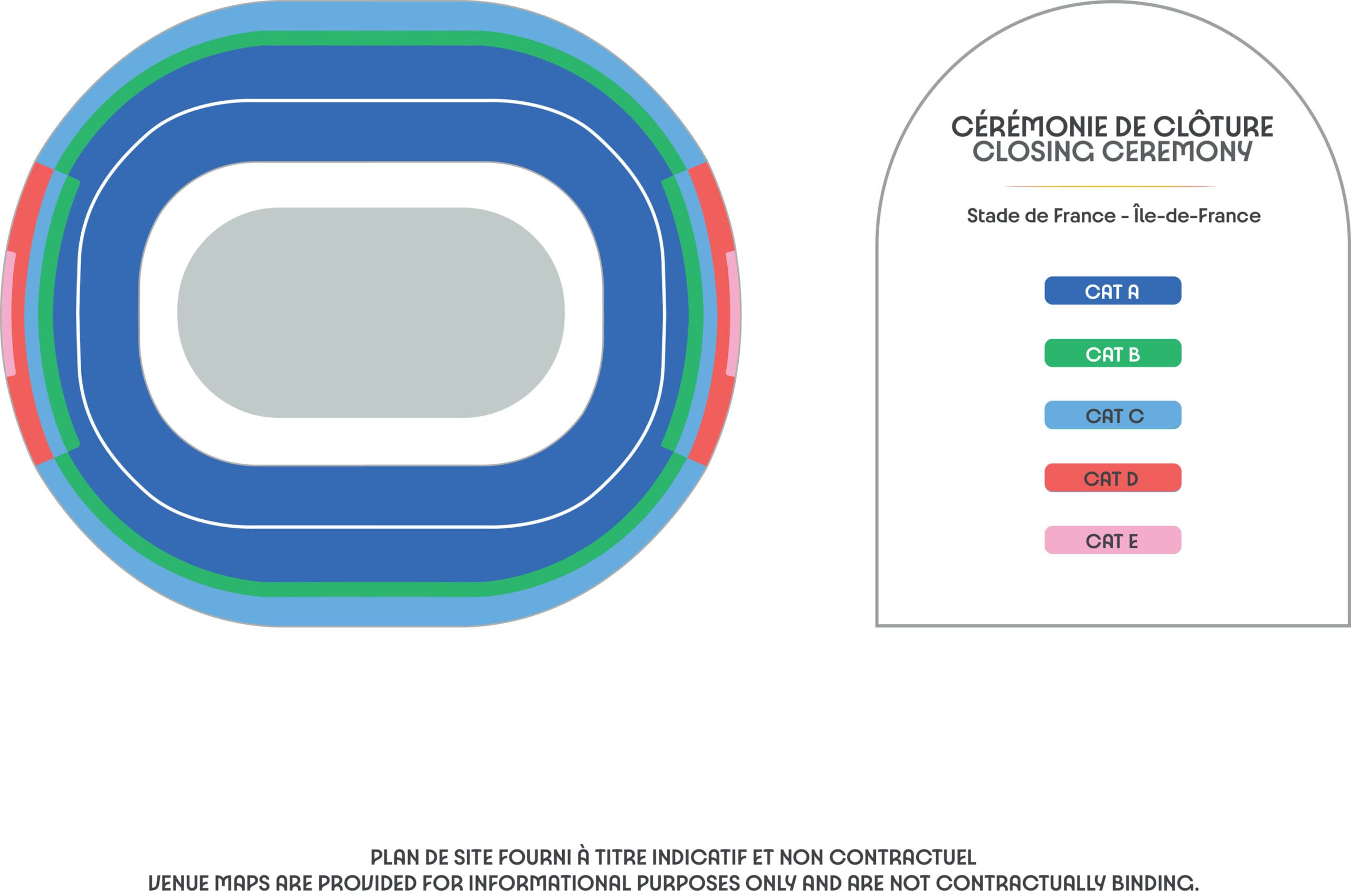 Stade de France Categories C and B for closing ceremony of Olympics Paris 2024 starting ticket price €600