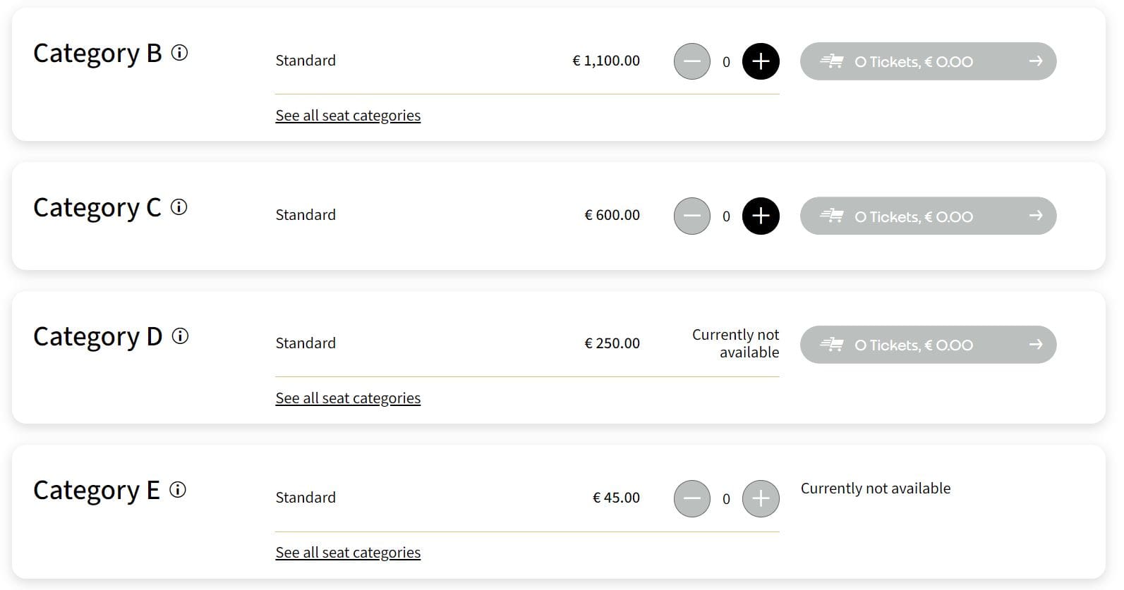 tickets Paris 2024 Official Olympics tickets screenshot of the tickets prices for closign ceremony