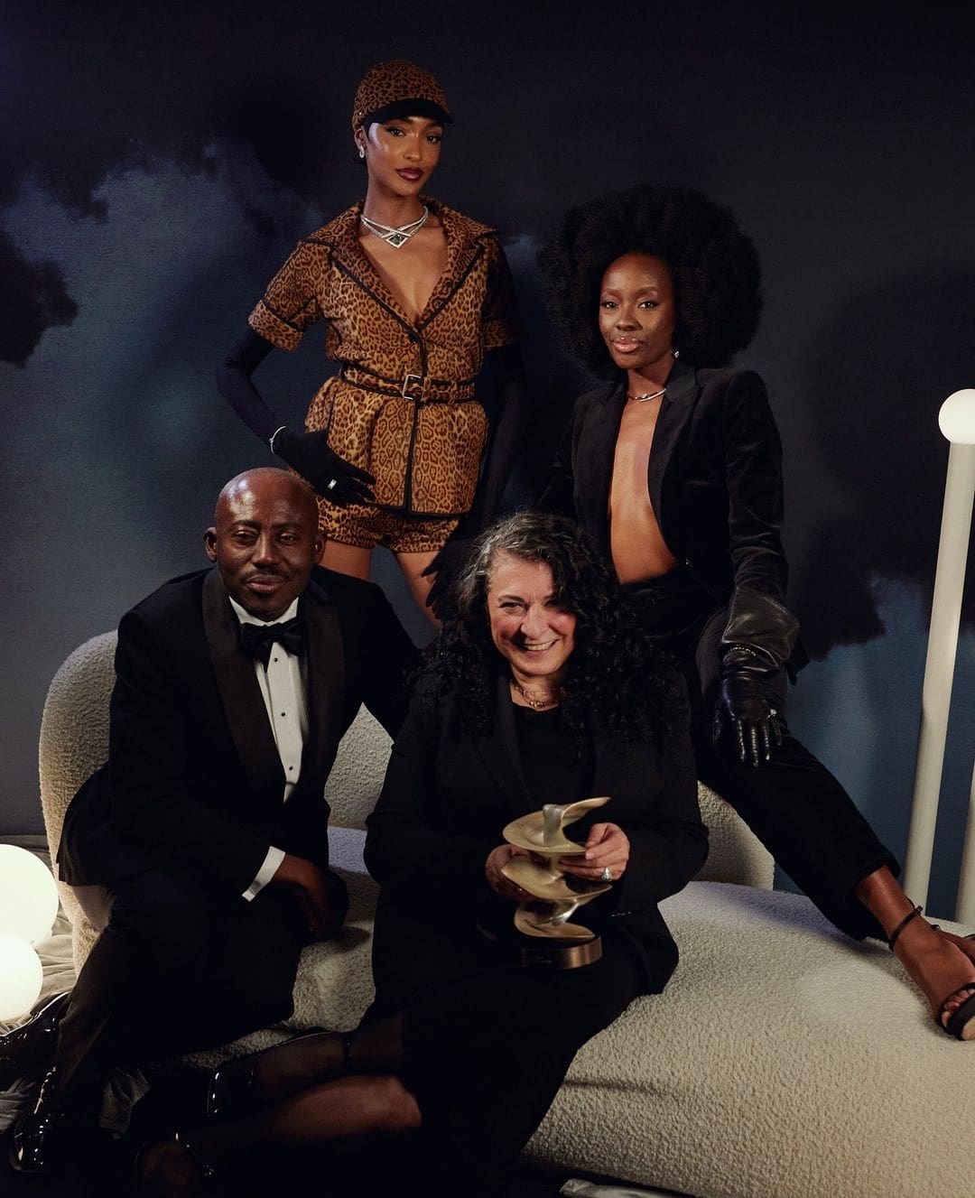 Sophia Apostolou won BFC Award 2024 presented by Edward Enninful, Jourdan Dunn, AJ Odudu