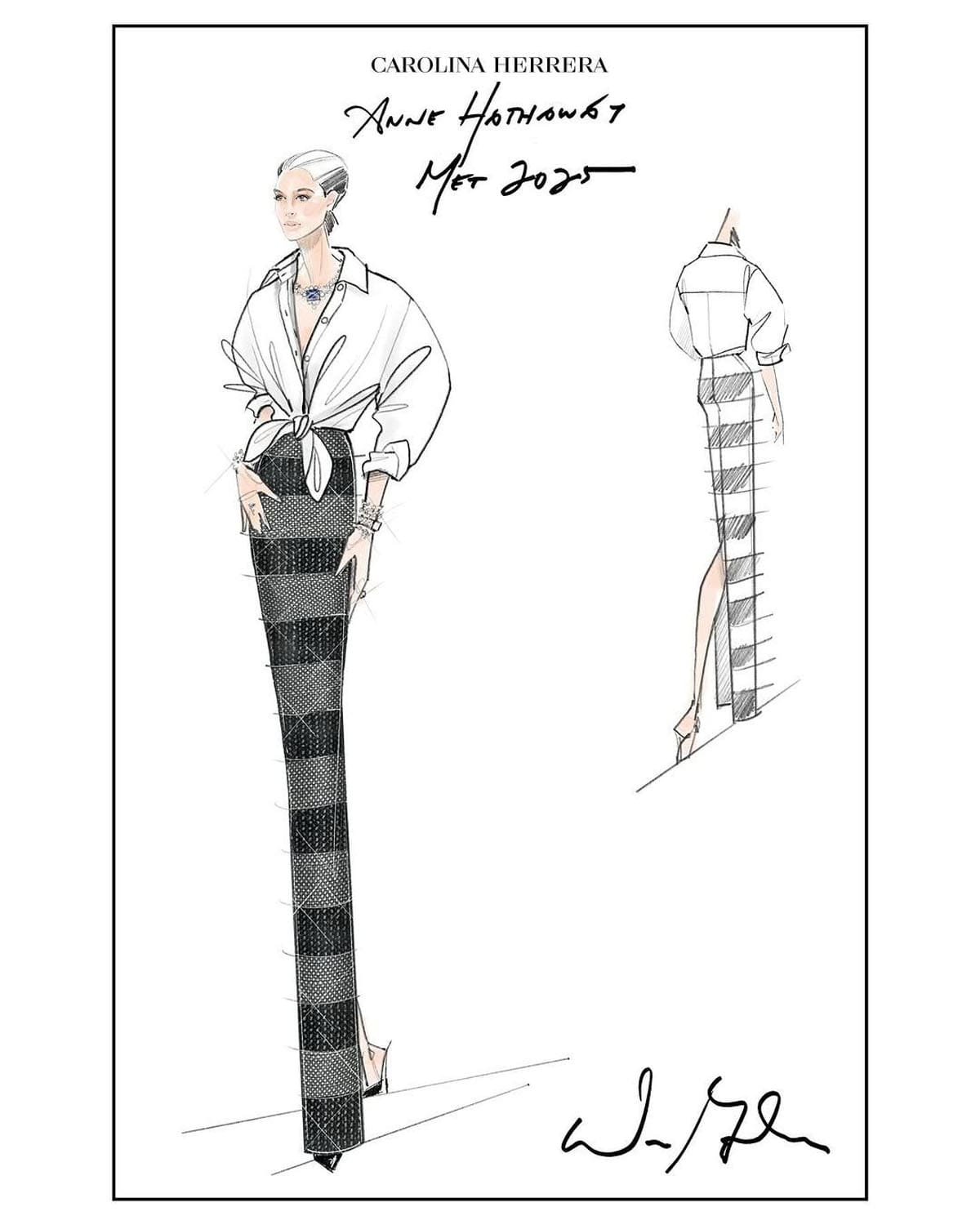 Anne Hathaway in Carolina Herrera at Met Gala 2025 2