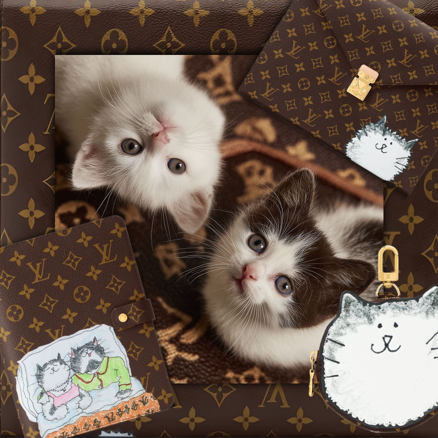 1 格蕾丝·柯丁顿 (Grace Coddington) 设计的 Louis Vuitton 猫 Runway 杂志