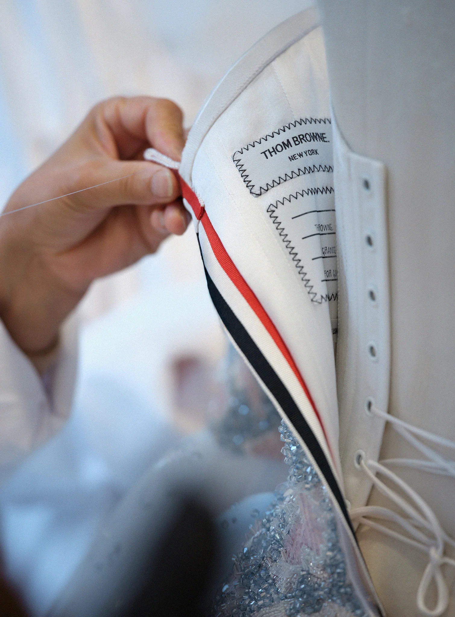 1 Ariana Grande in custom Thom Browne Singapore premiere Wicked For Good