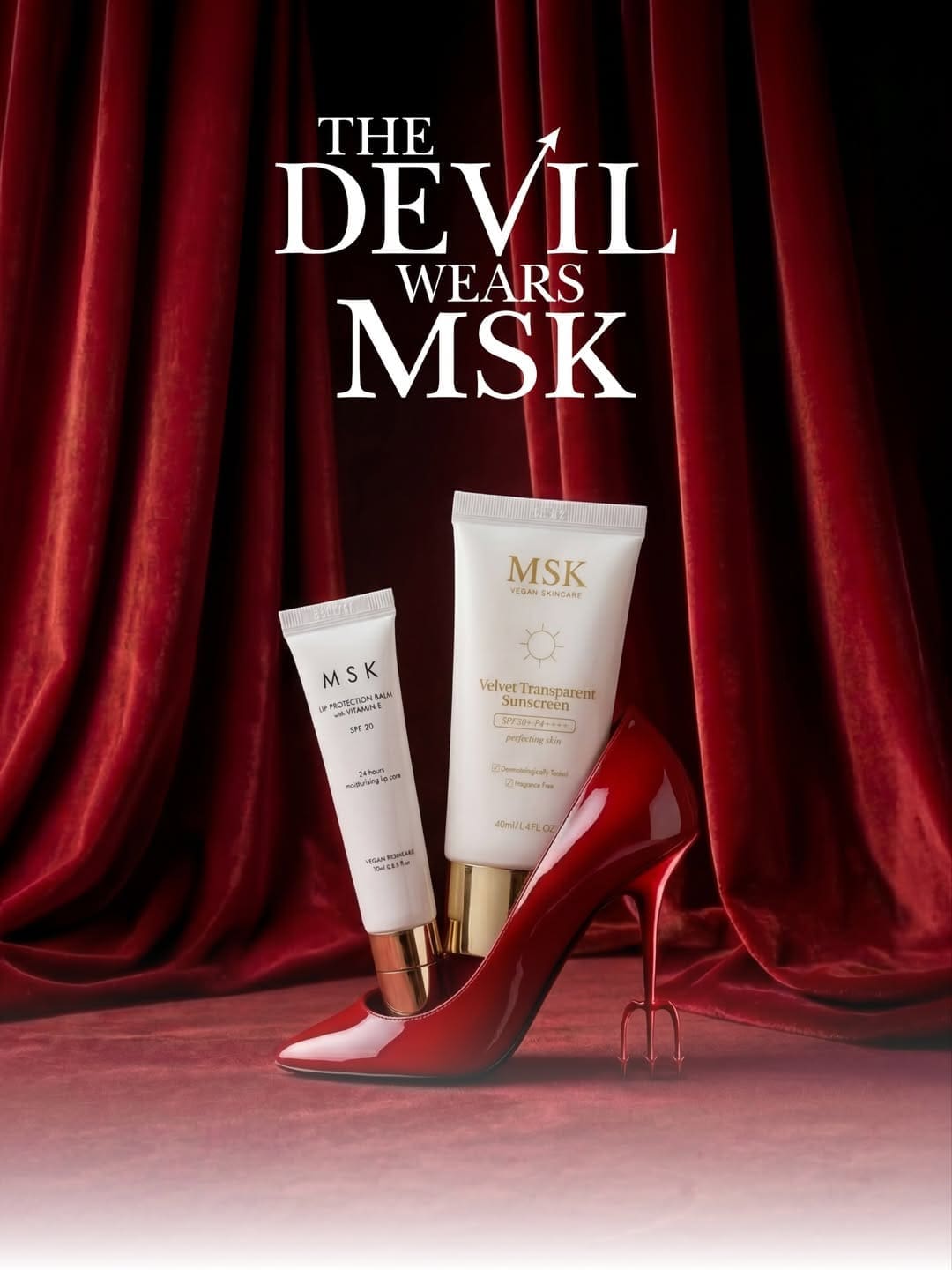 MSK Vegan Skincare Velvet Transparent Sunscreen Devil Wears Prada 2 franchise licensing