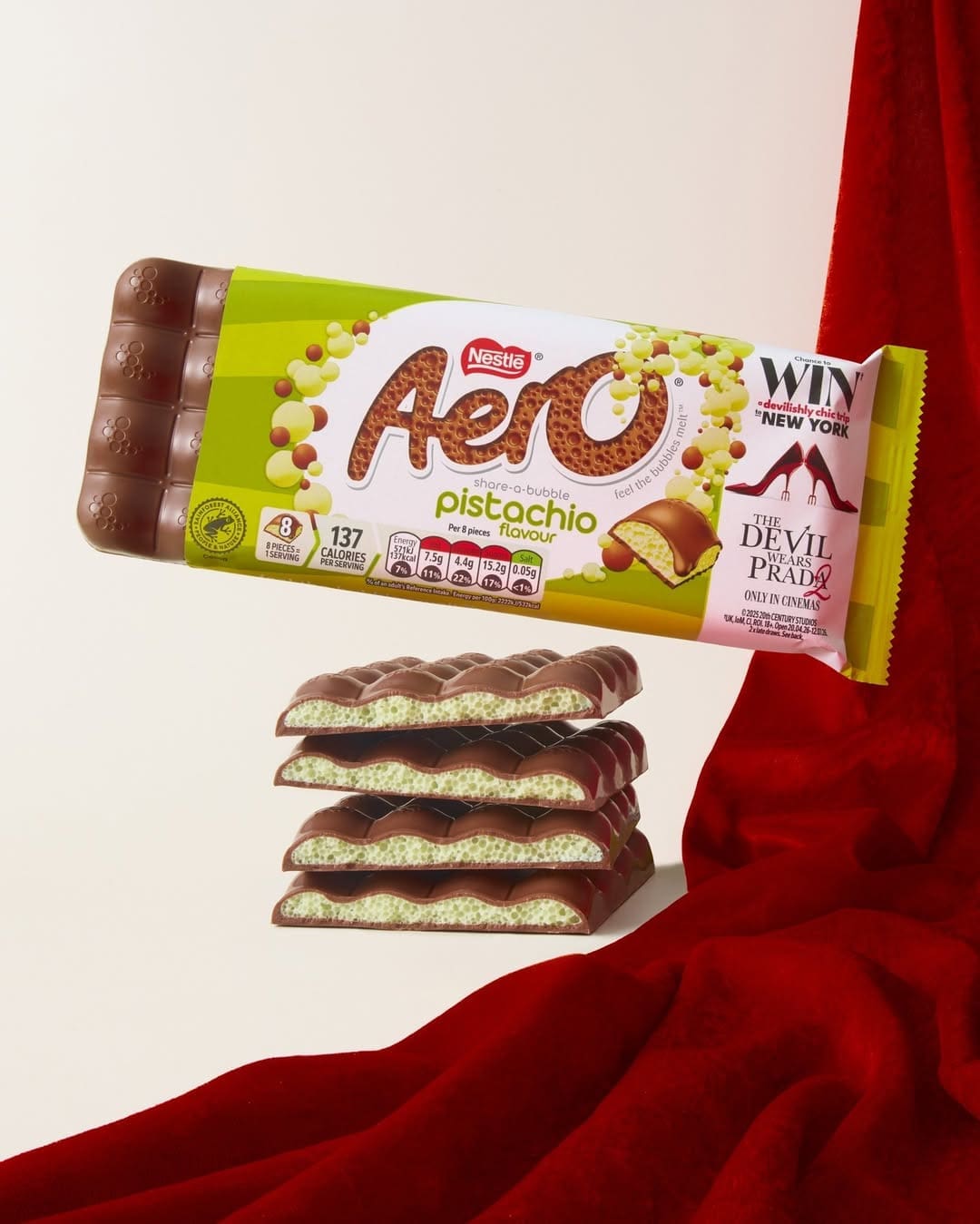 Nestlé Aero Pistachio Devil Wears Prada 2 franchise licensing