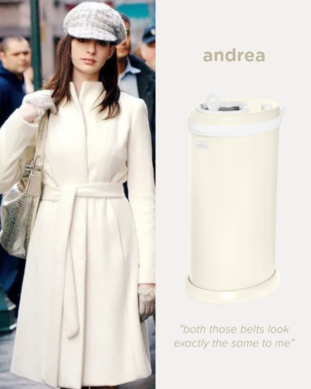 Ubbi Diaper Pails to match every look Andrea Devil Wears Prada 2 franchise licensing