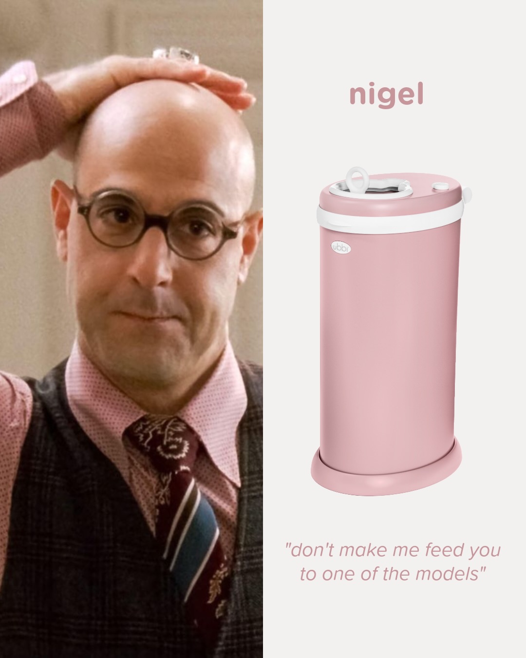Ubbi Diaper Pails to match every look Nigel Devil Wears Prada 2 franchise licensing