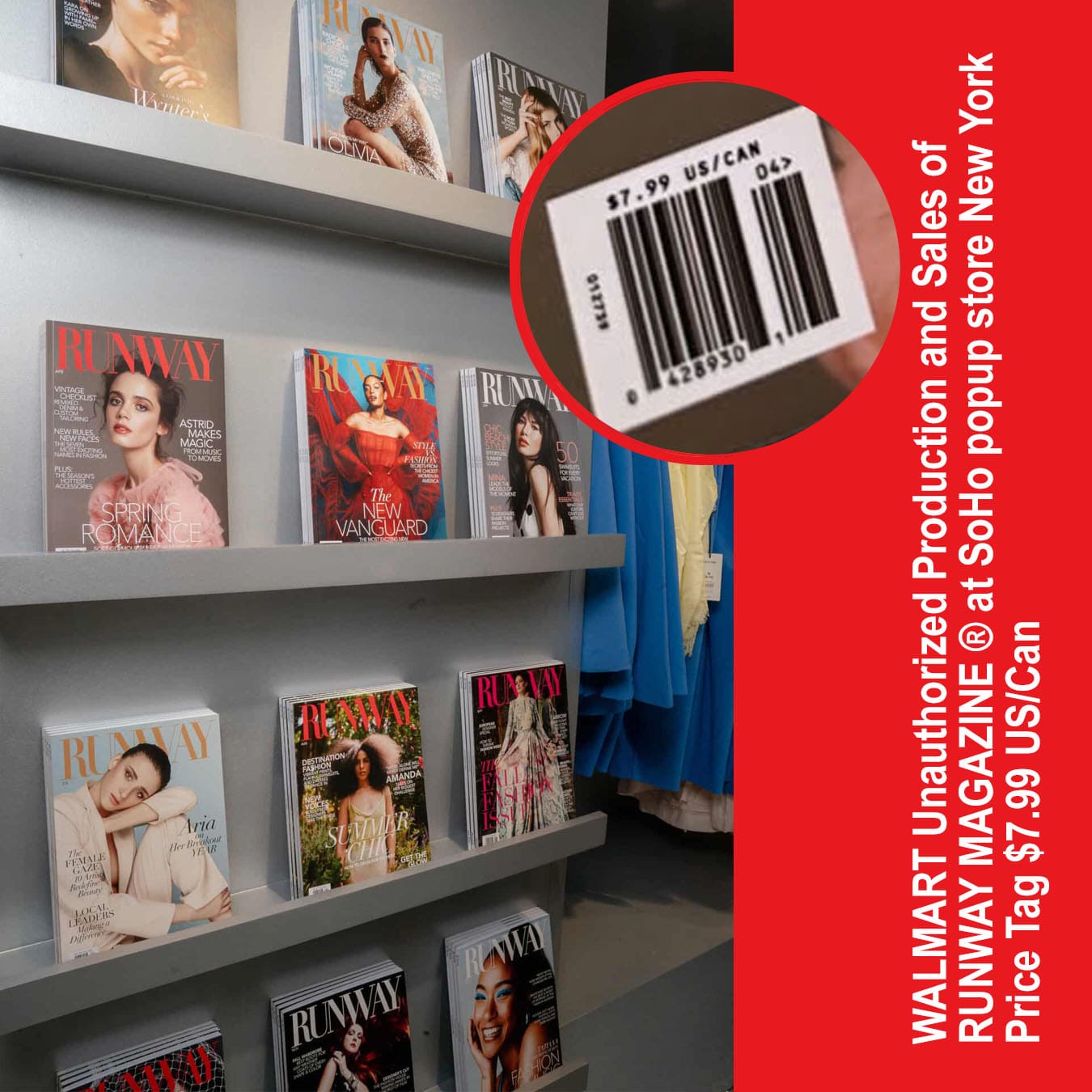 WALMART Unauthorized Production and Sales of RUNWAY MAGAZINE at SoHo popup store New York 01
