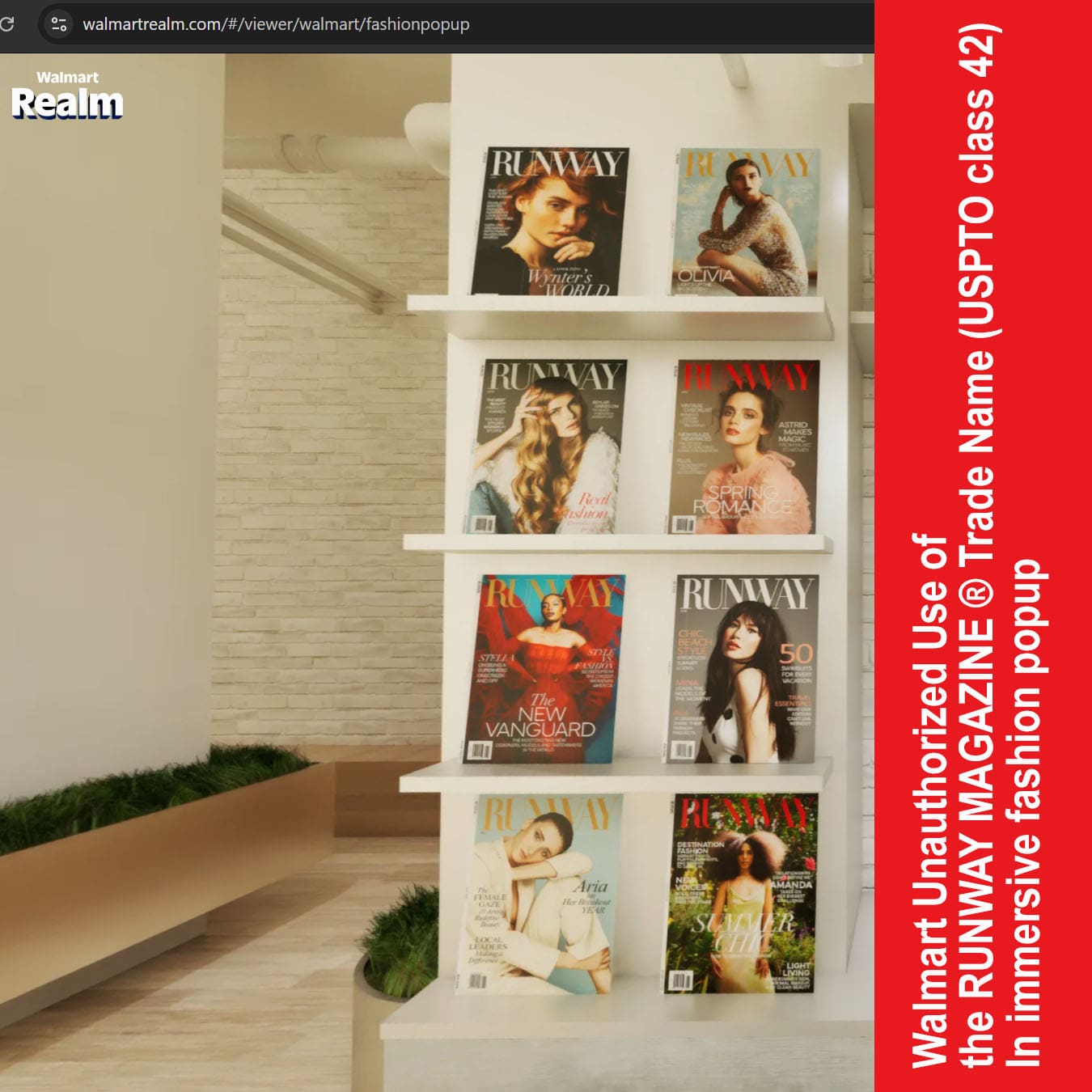 Walmart Unauthorized Use of the RUNWAY MAGAZINE Trade Name In immersive fashion popup 01