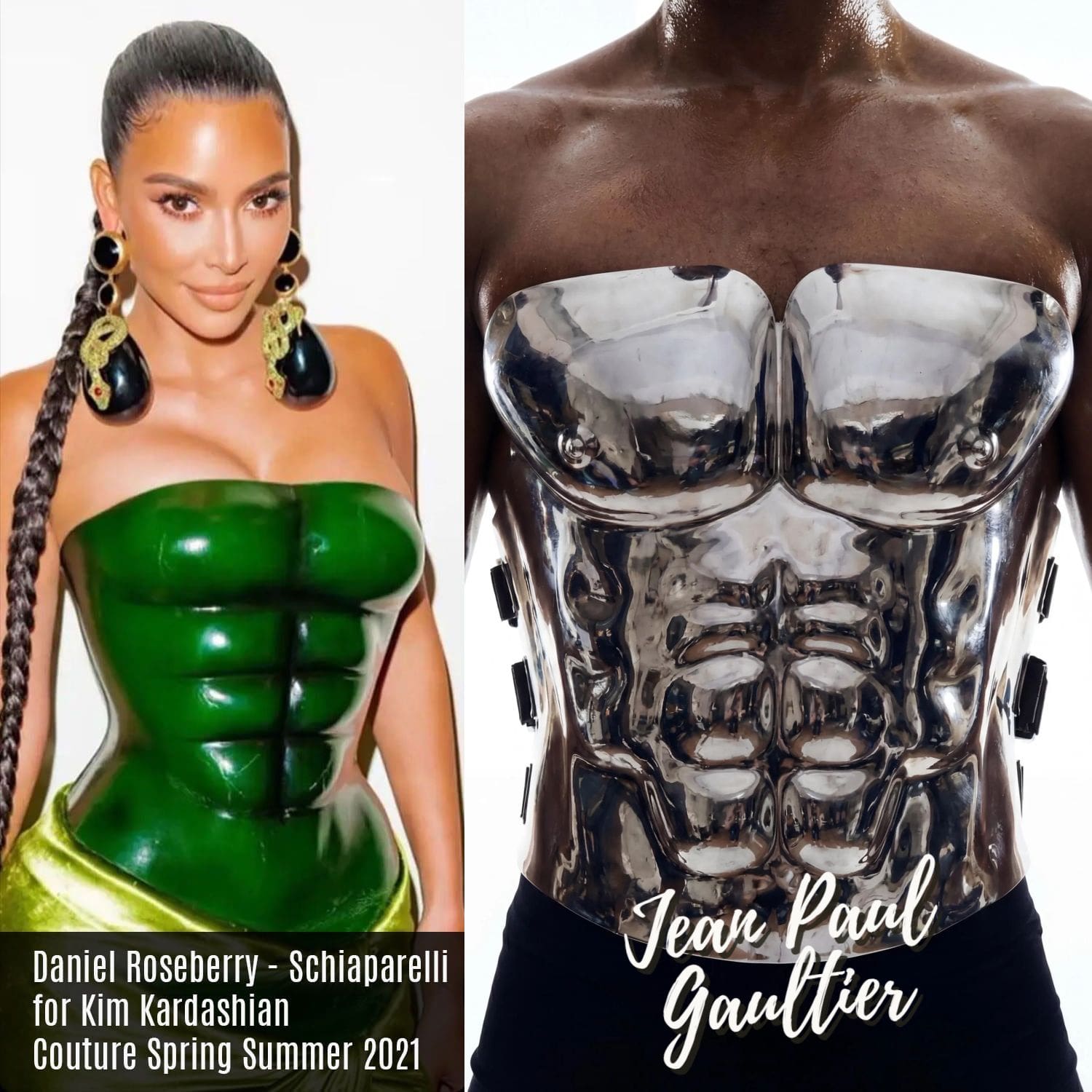 Ким Кардашьян в платье Schiaparelli Couture 2021 от Jean Paul Gaultier